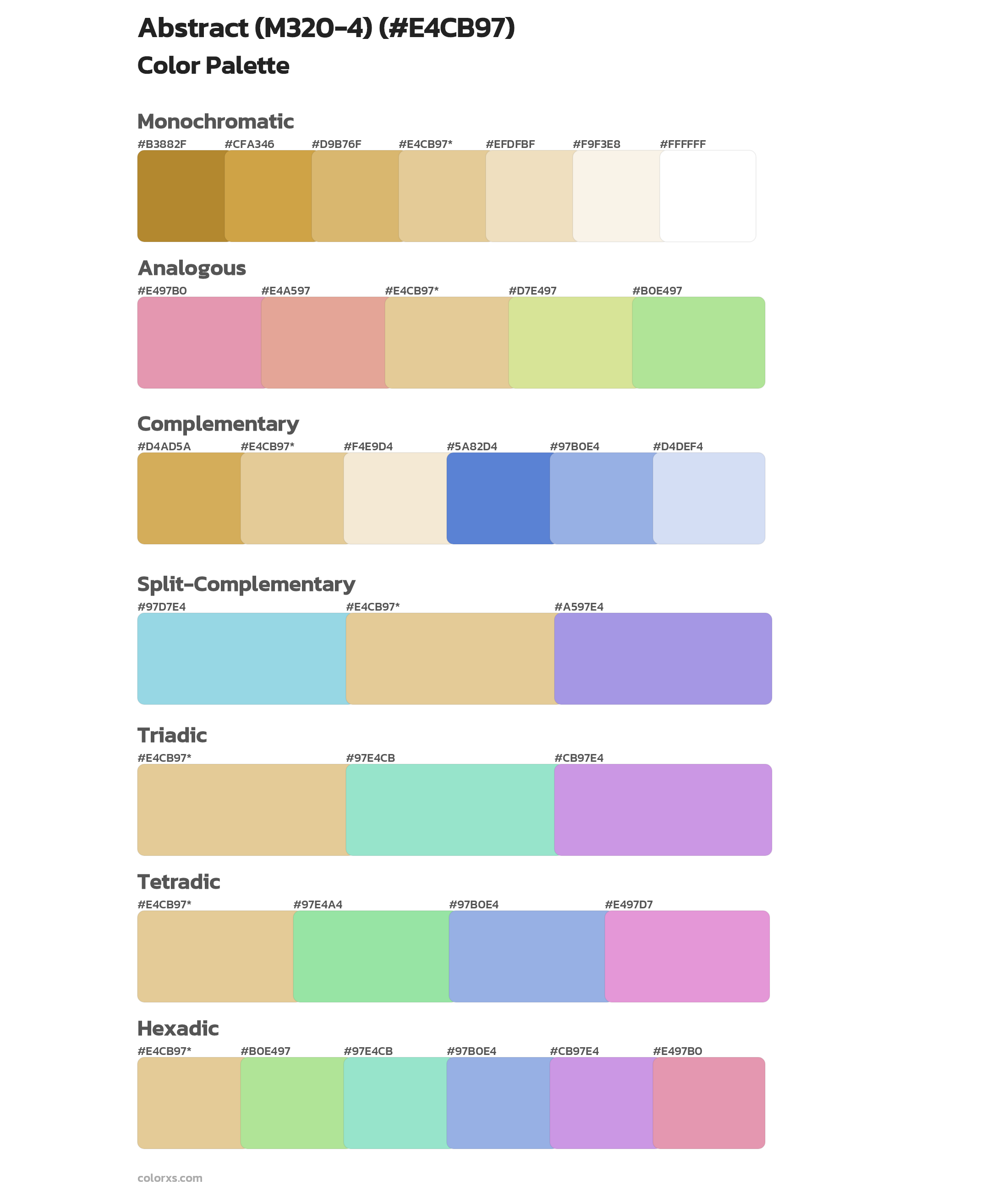 Abstract (M320-4) Color Scheme Palettes