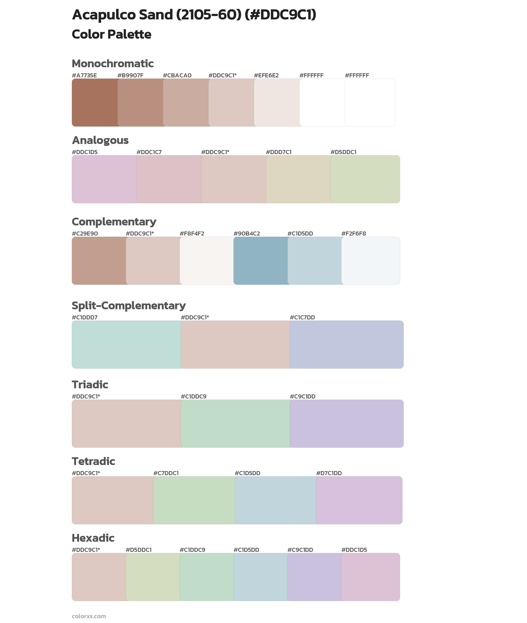 Acapulco Sand (2105-60) Color Scheme Palettes