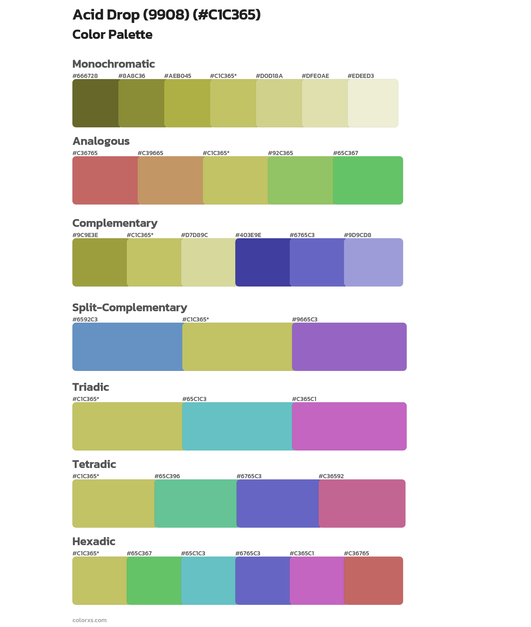Acid Drop (9908) Color Scheme Palettes