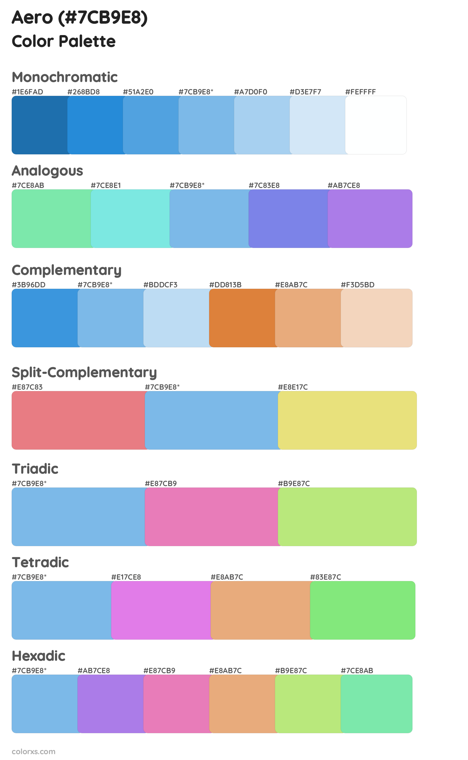 Aero Color Scheme Palettes