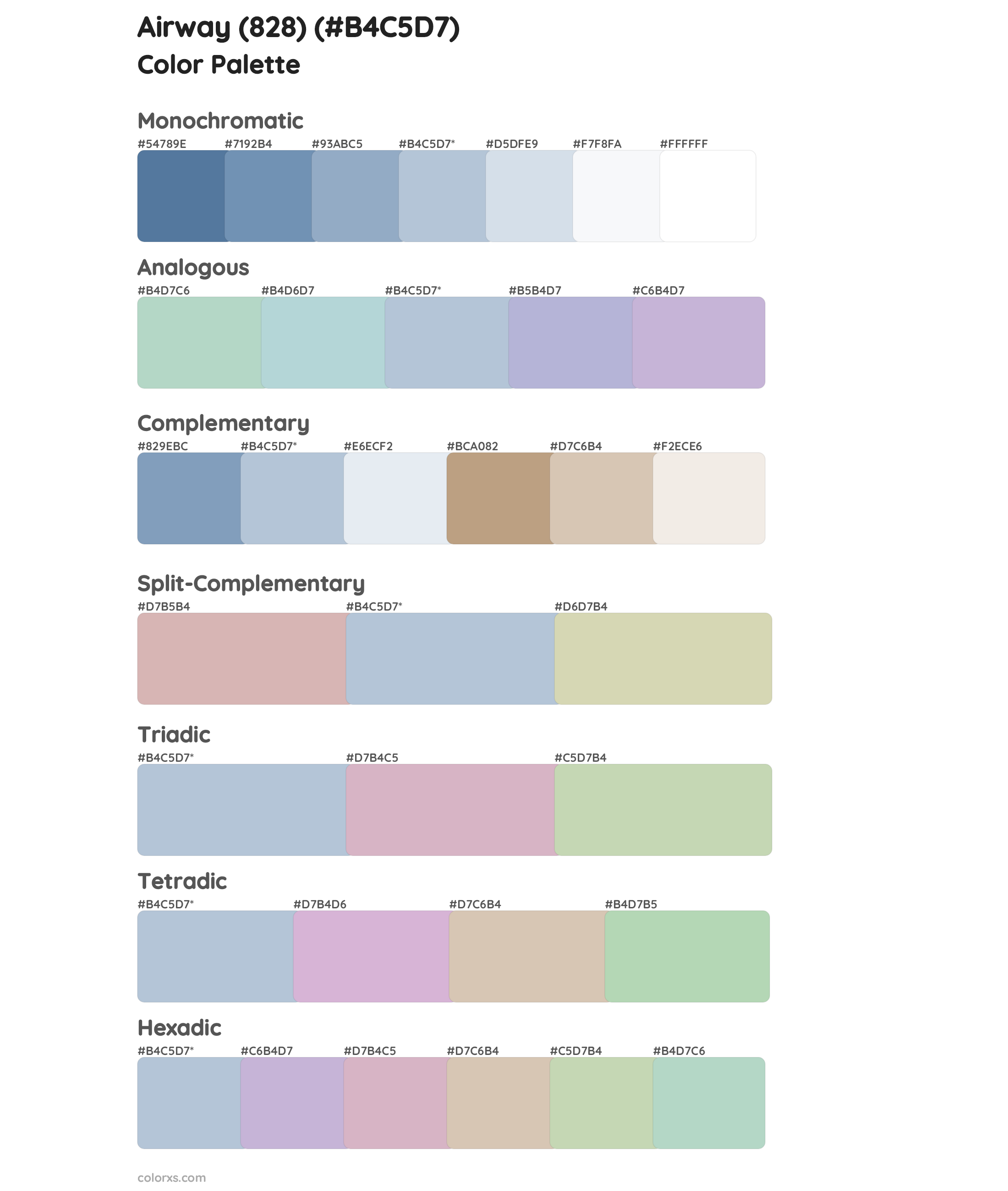Airway (828) Color Scheme Palettes