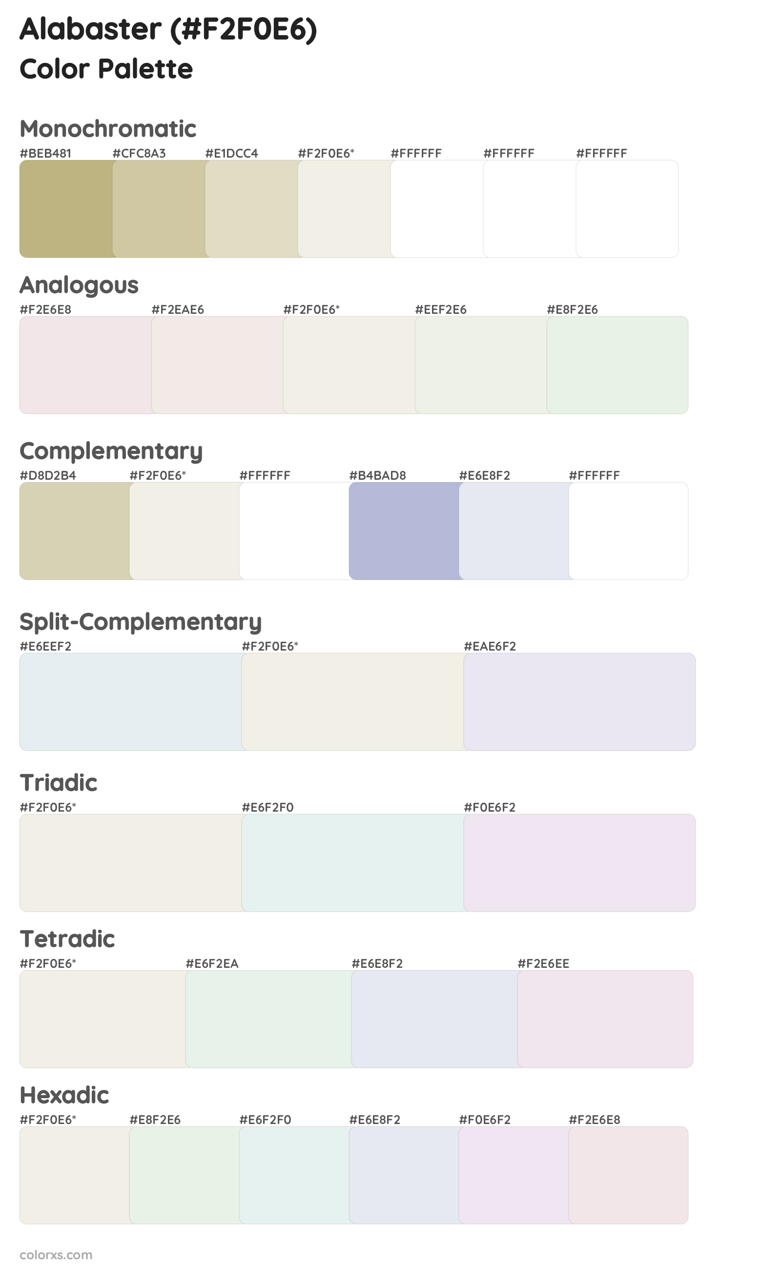 Alabaster Color Scheme Palettes