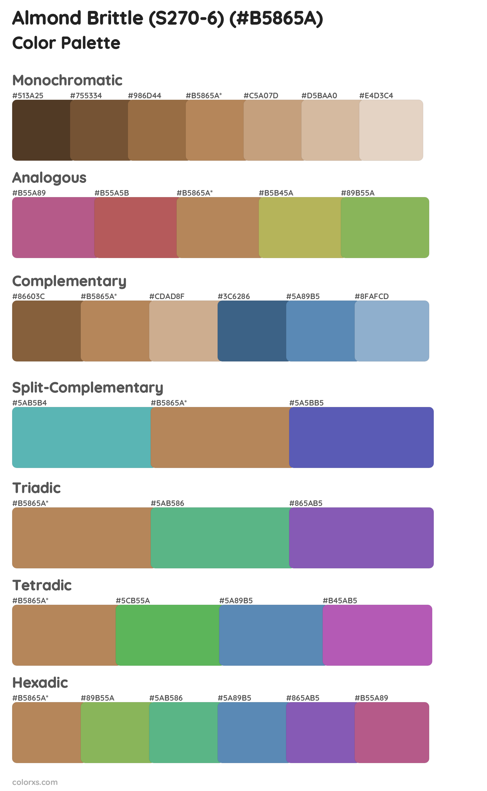 Almond Brittle (S270-6) Color Scheme Palettes