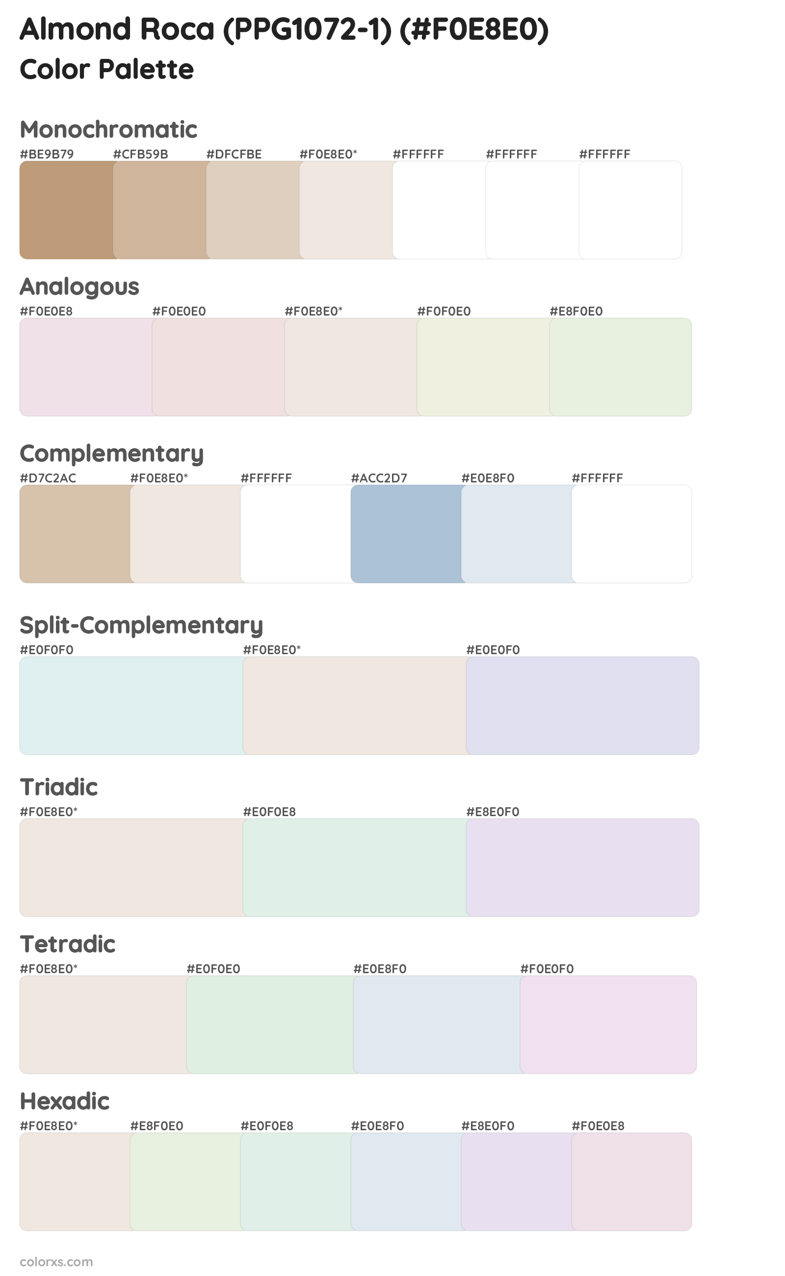 Almond Roca (PPG1072-1) Color Scheme Palettes