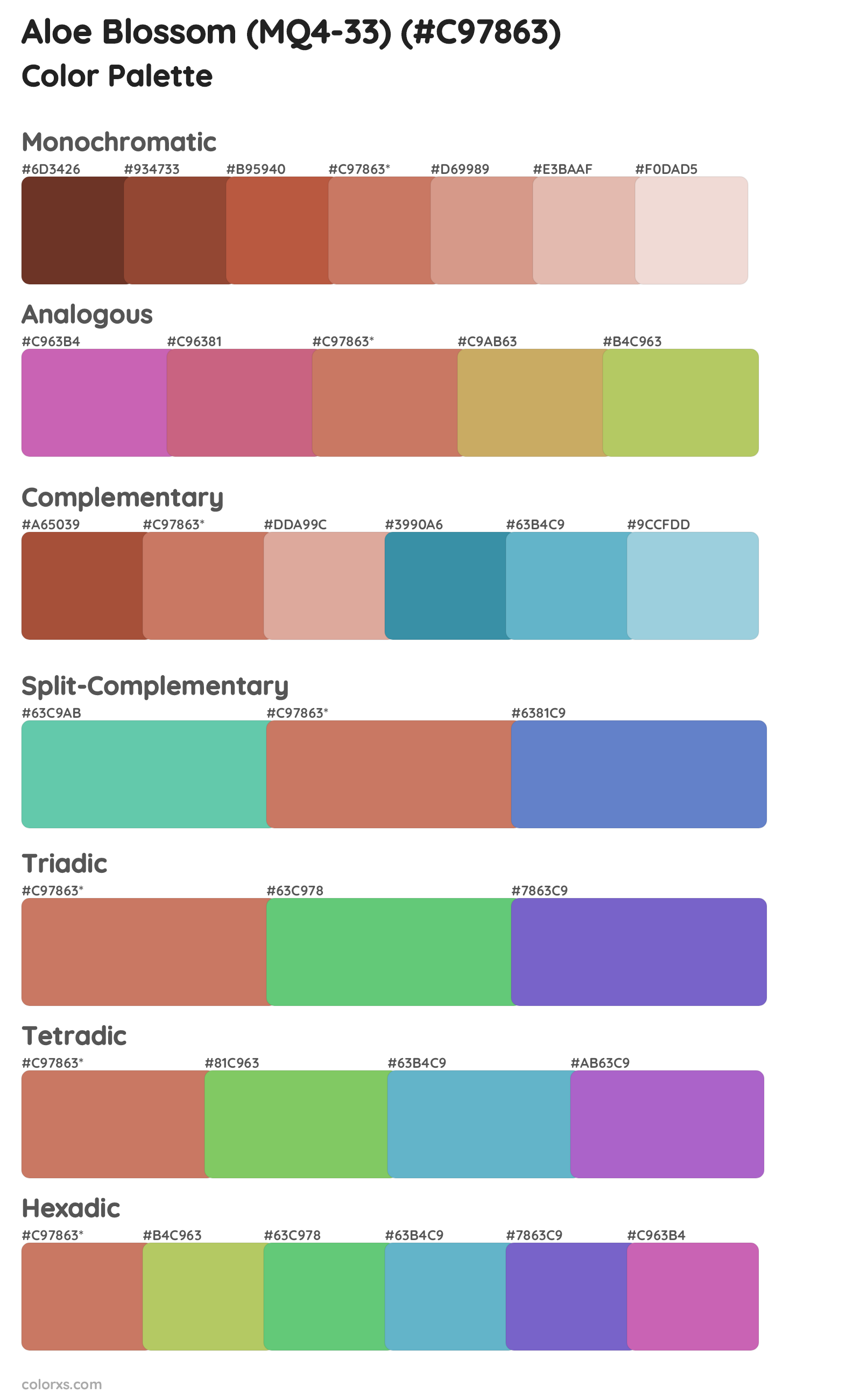 Aloe Blossom (MQ4-33) Color Scheme Palettes