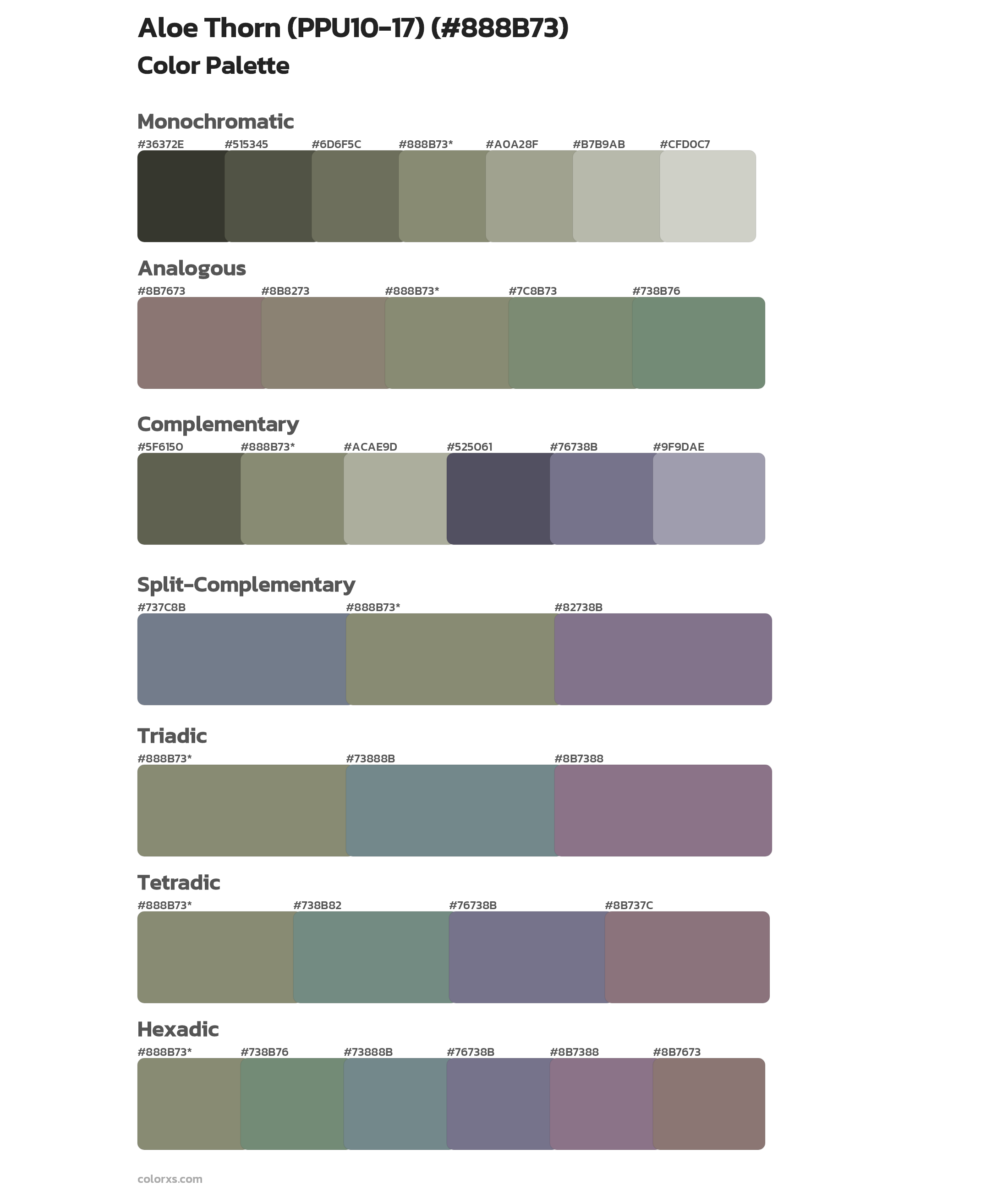 Aloe Thorn (PPU10-17) Color Scheme Palettes