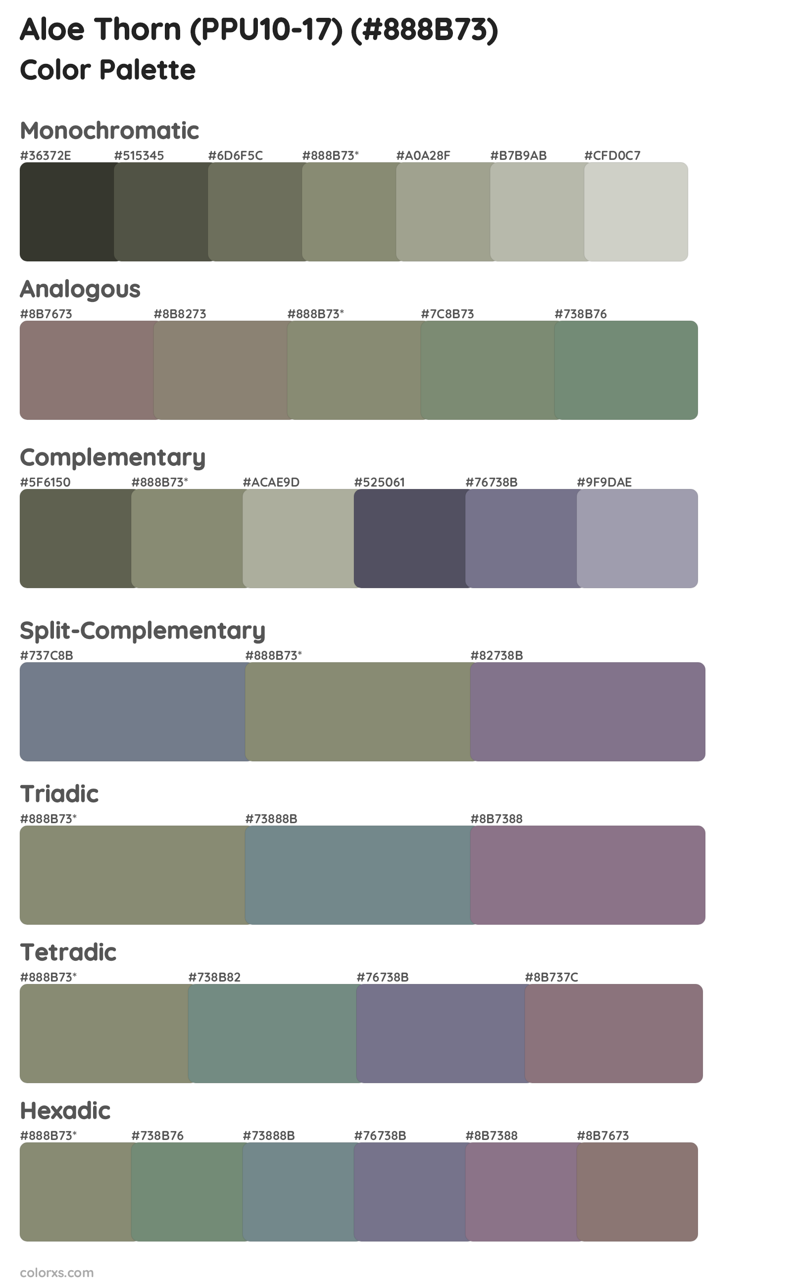 Aloe Thorn (PPU10-17) Color Scheme Palettes