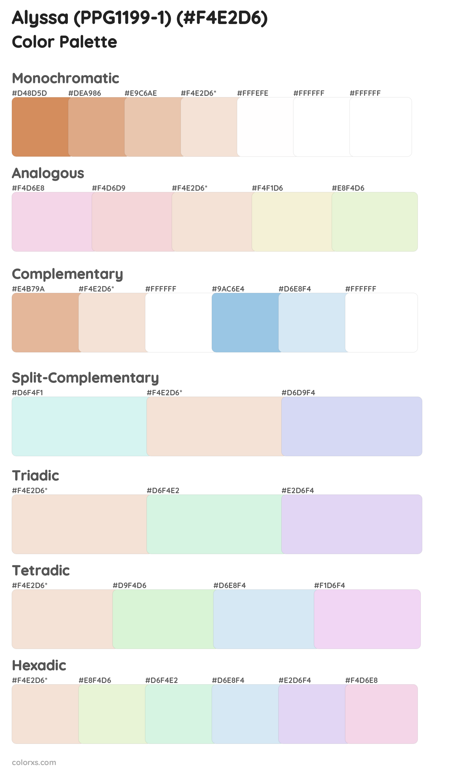 Alyssa (PPG1199-1) Color Scheme Palettes