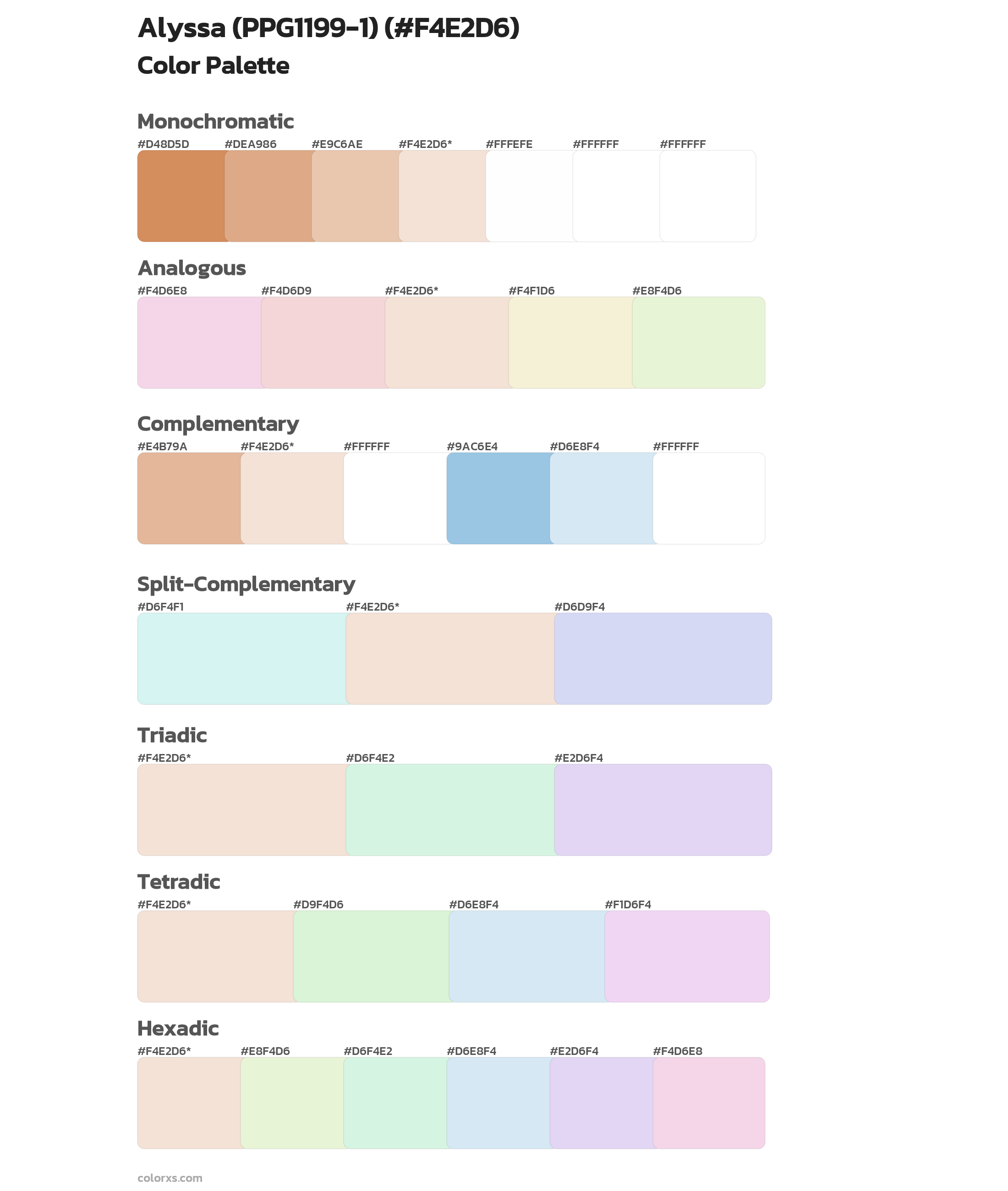 Alyssa (PPG1199-1) Color Scheme Palettes