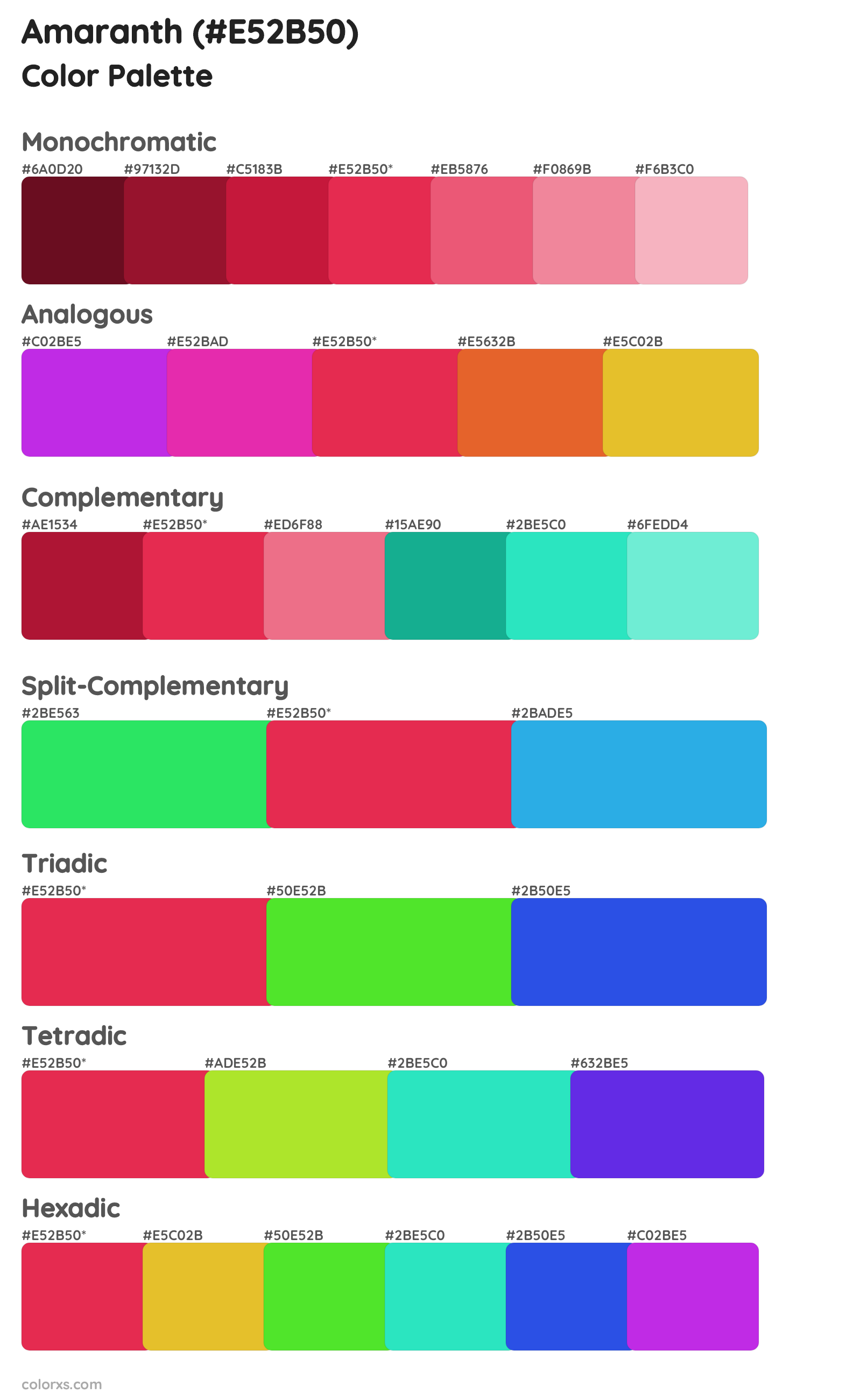 Amaranth Color Scheme Palettes
