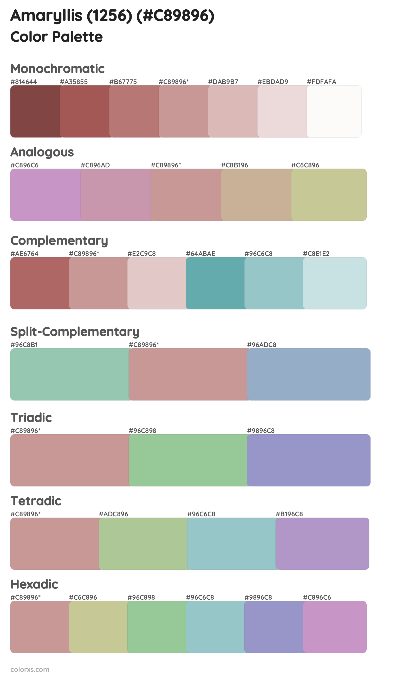 Amaryllis (1256) Color Scheme Palettes