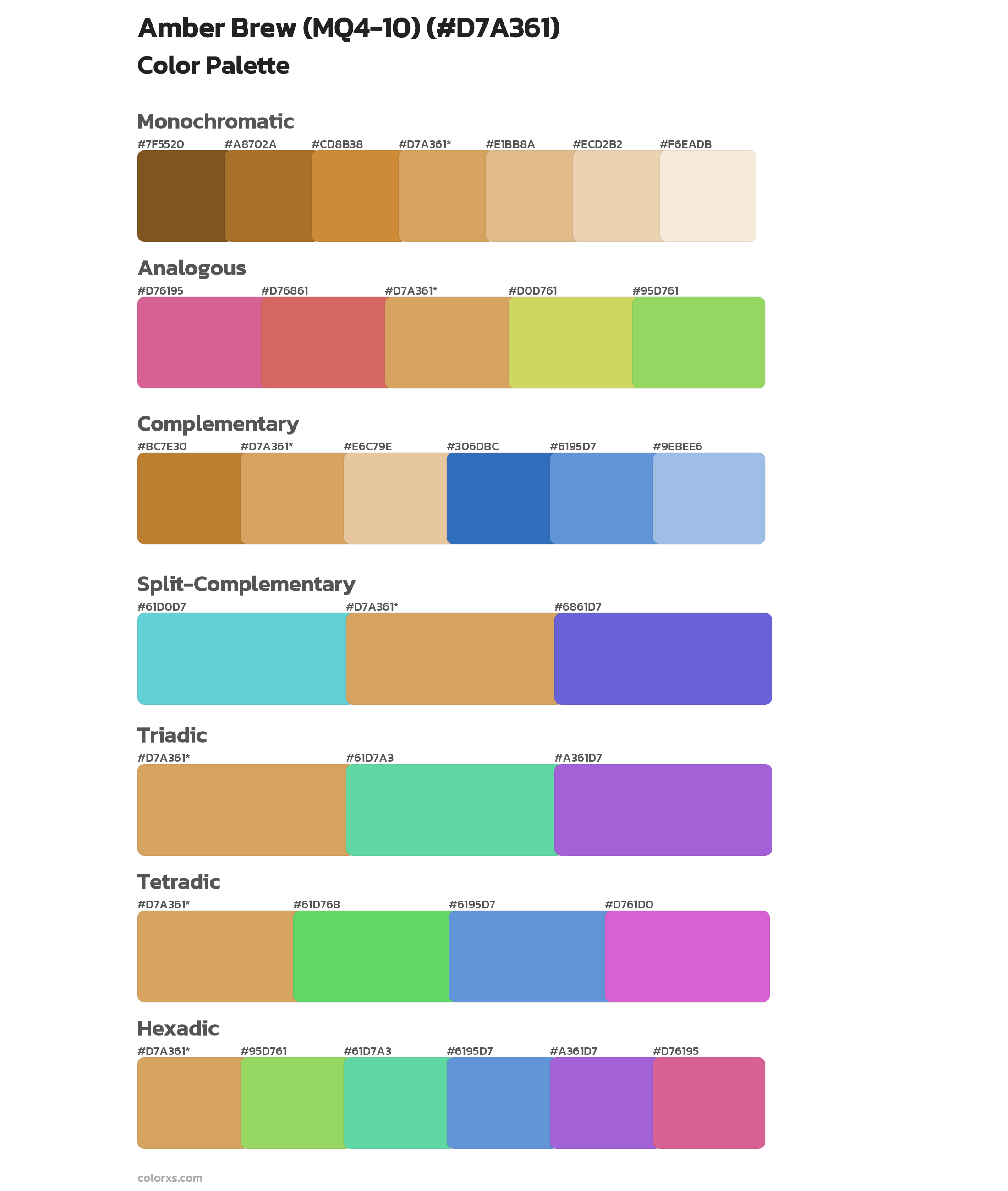 Amber Brew (MQ4-10) Color Scheme Palettes