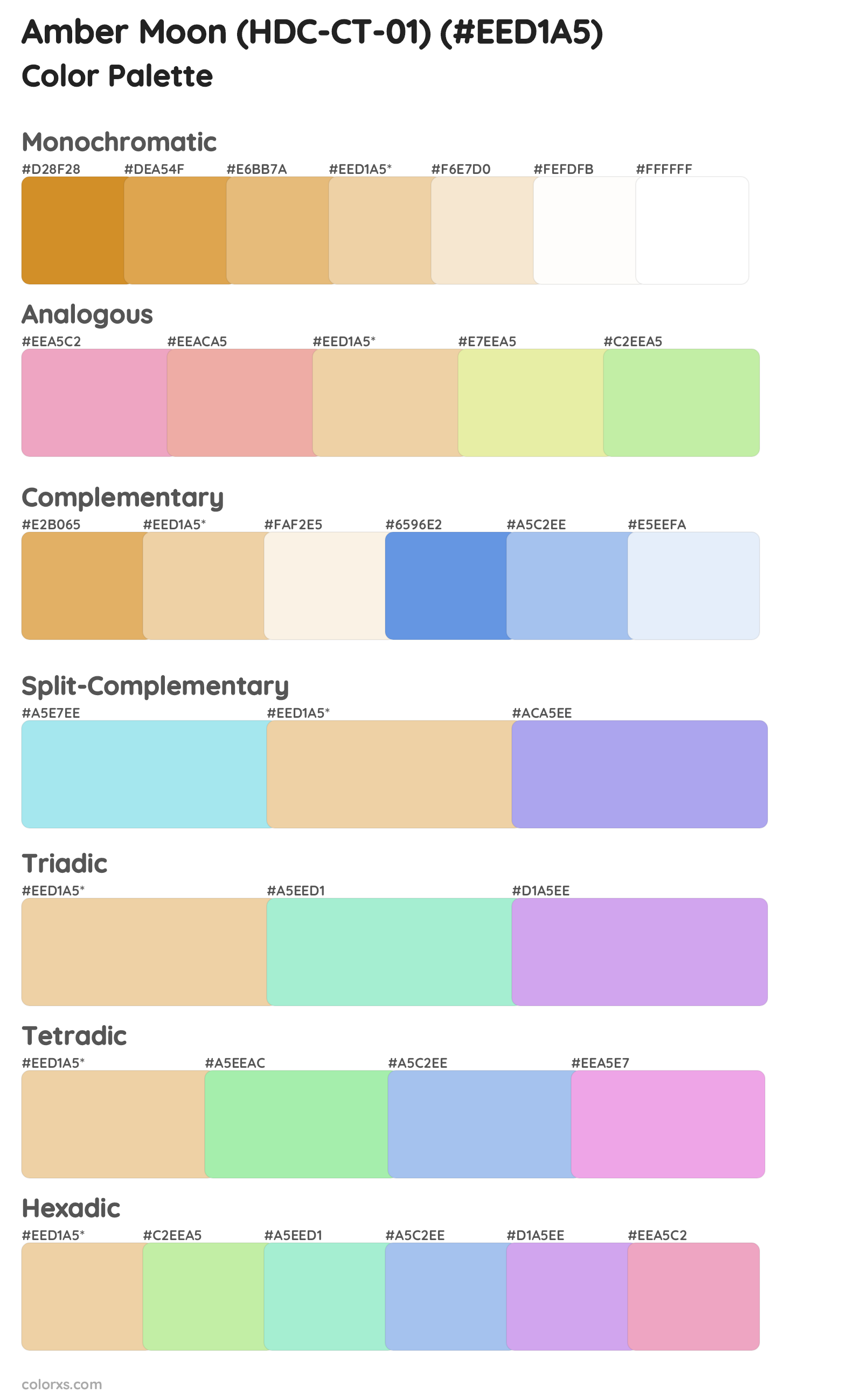 Amber Moon (HDC-CT-01) Color Scheme Palettes
