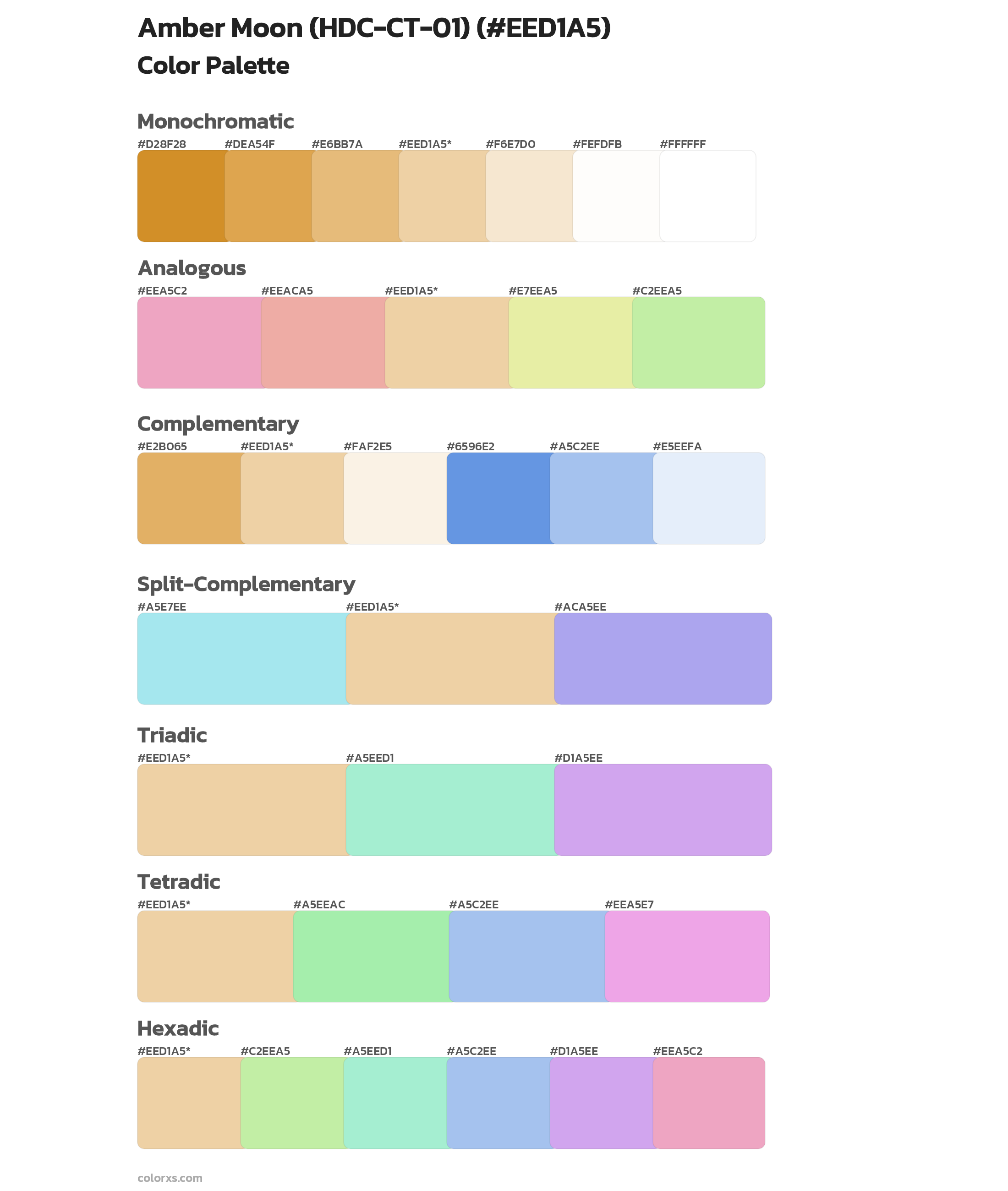 Amber Moon (HDC-CT-01) Color Scheme Palettes