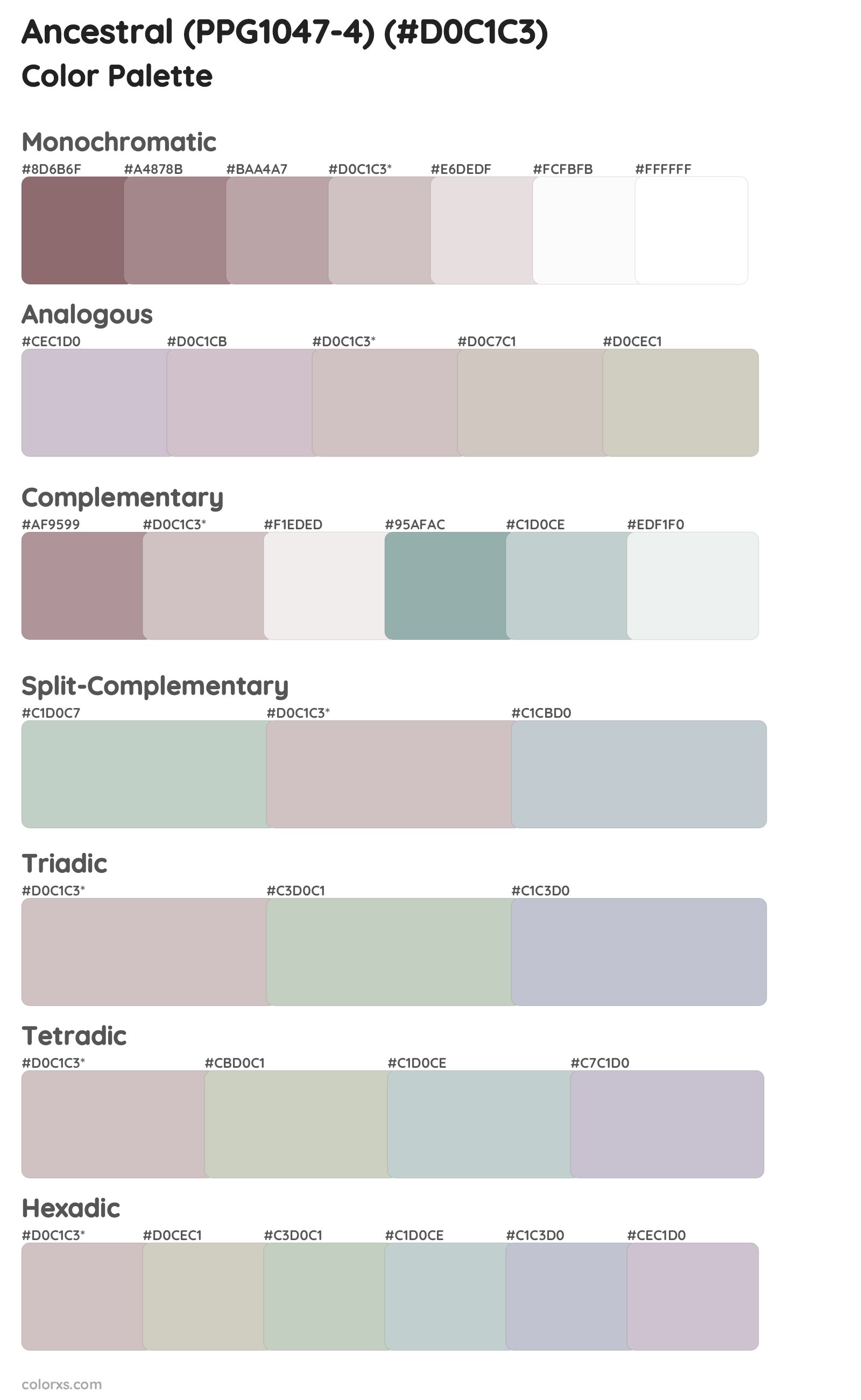 Ancestral (PPG1047-4) Color Scheme Palettes