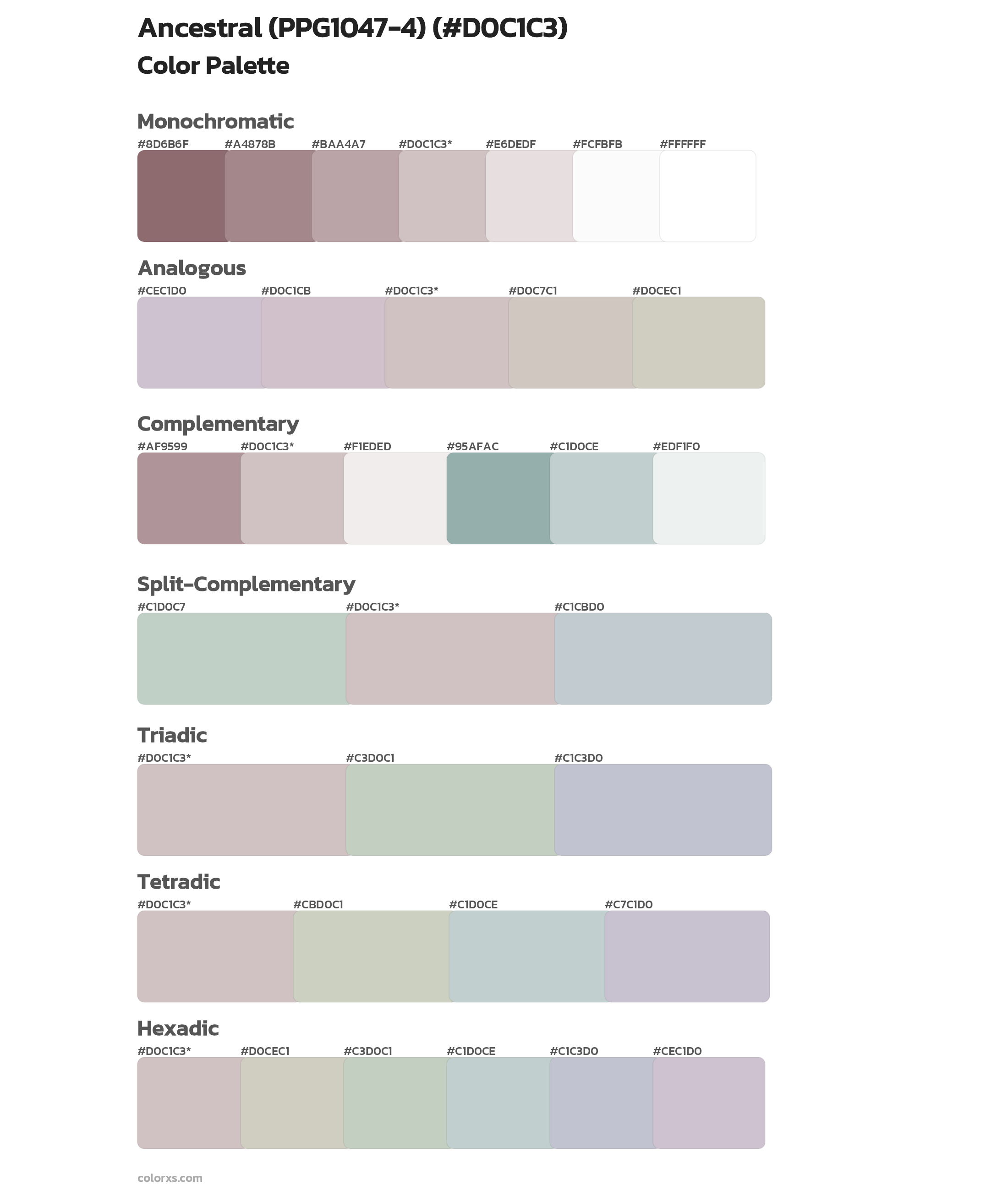 Ancestral (PPG1047-4) Color Scheme Palettes