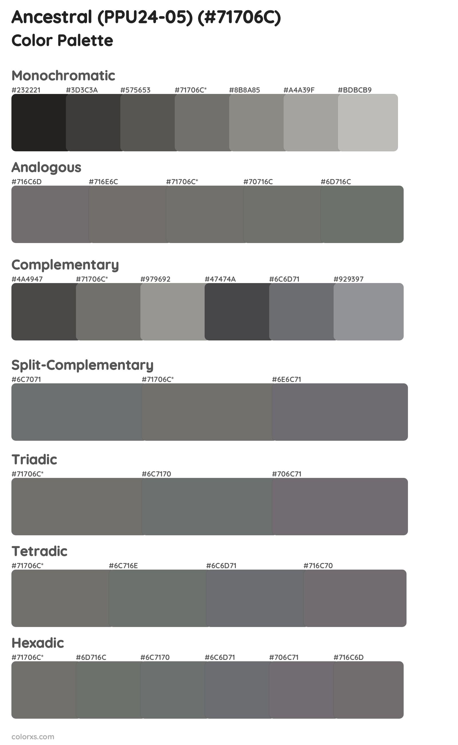 Ancestral (PPU24-05) Color Scheme Palettes