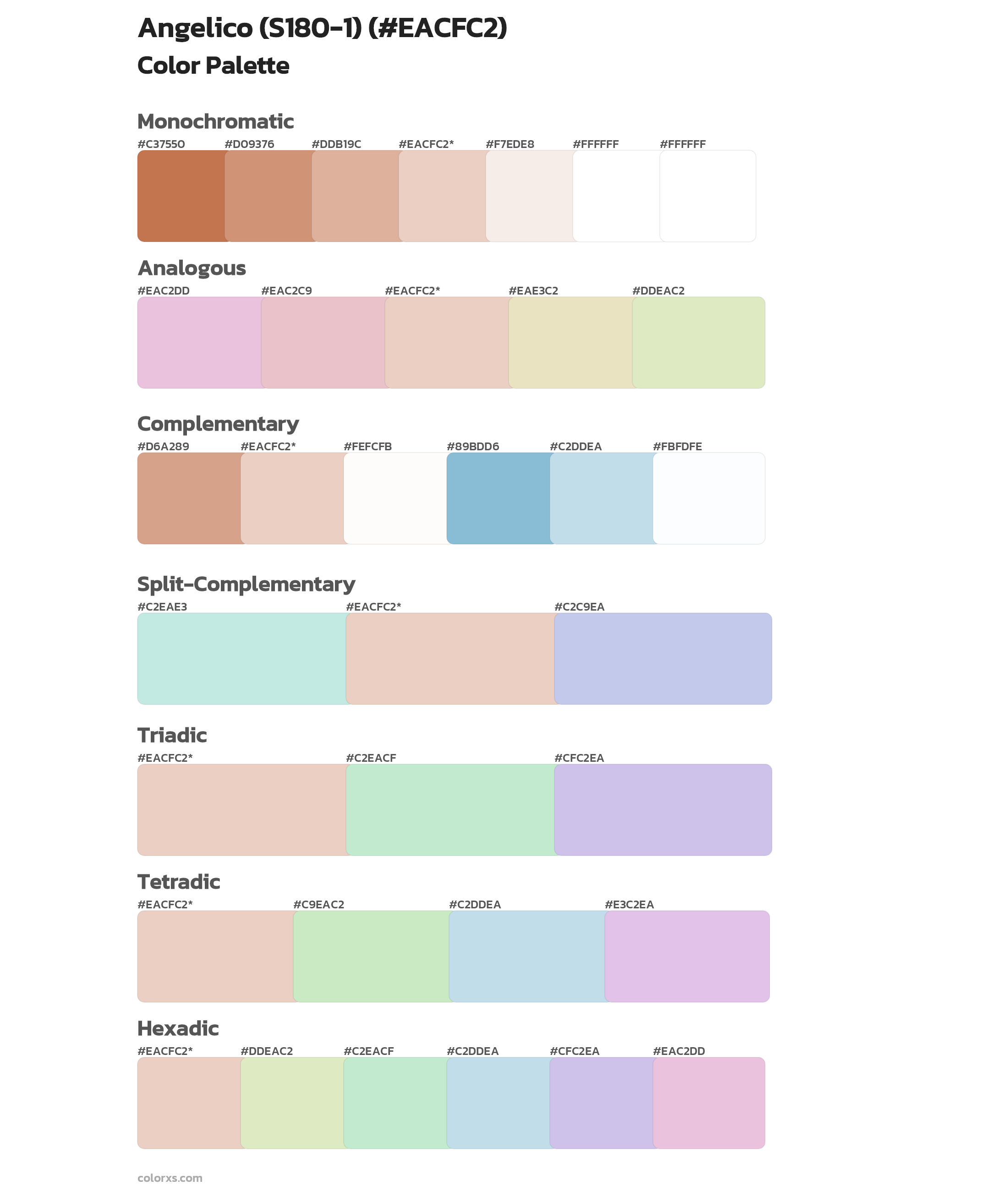 Angelico (S180-1) Color Scheme Palettes