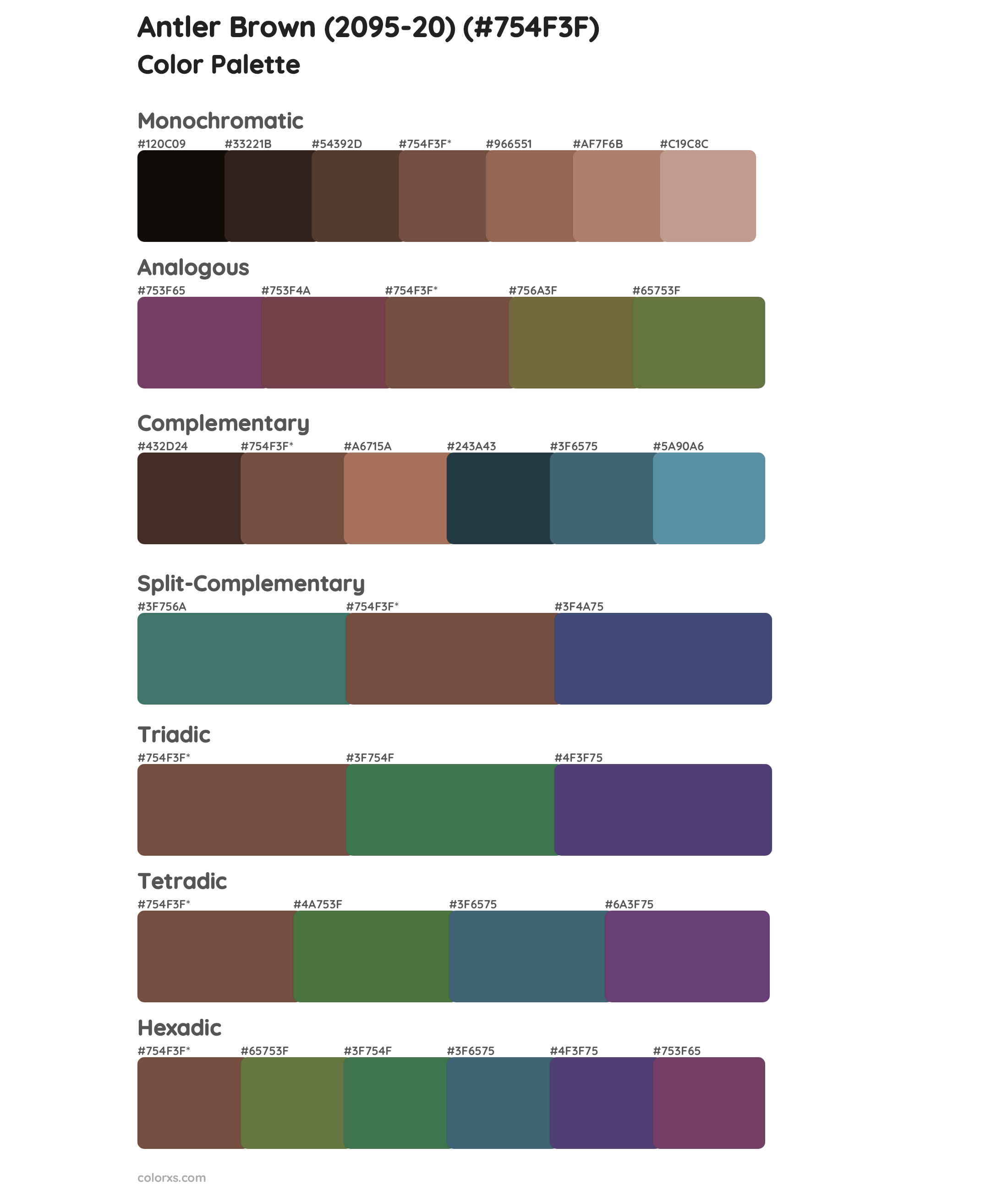 Antler Brown (2095-20) Color Scheme Palettes