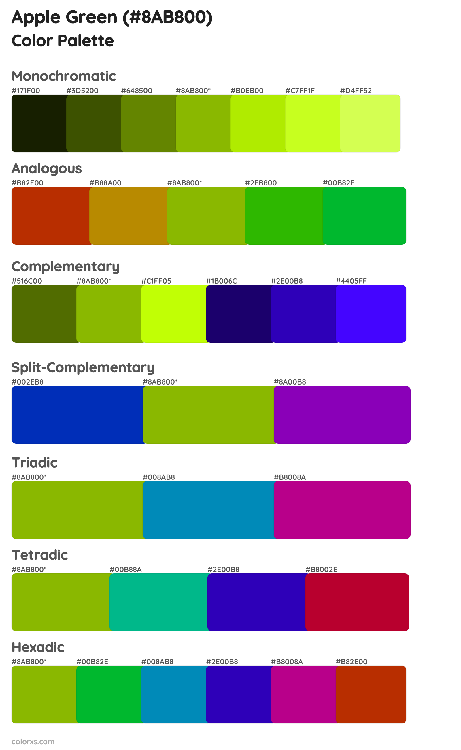 Apple Green Color Scheme Palettes