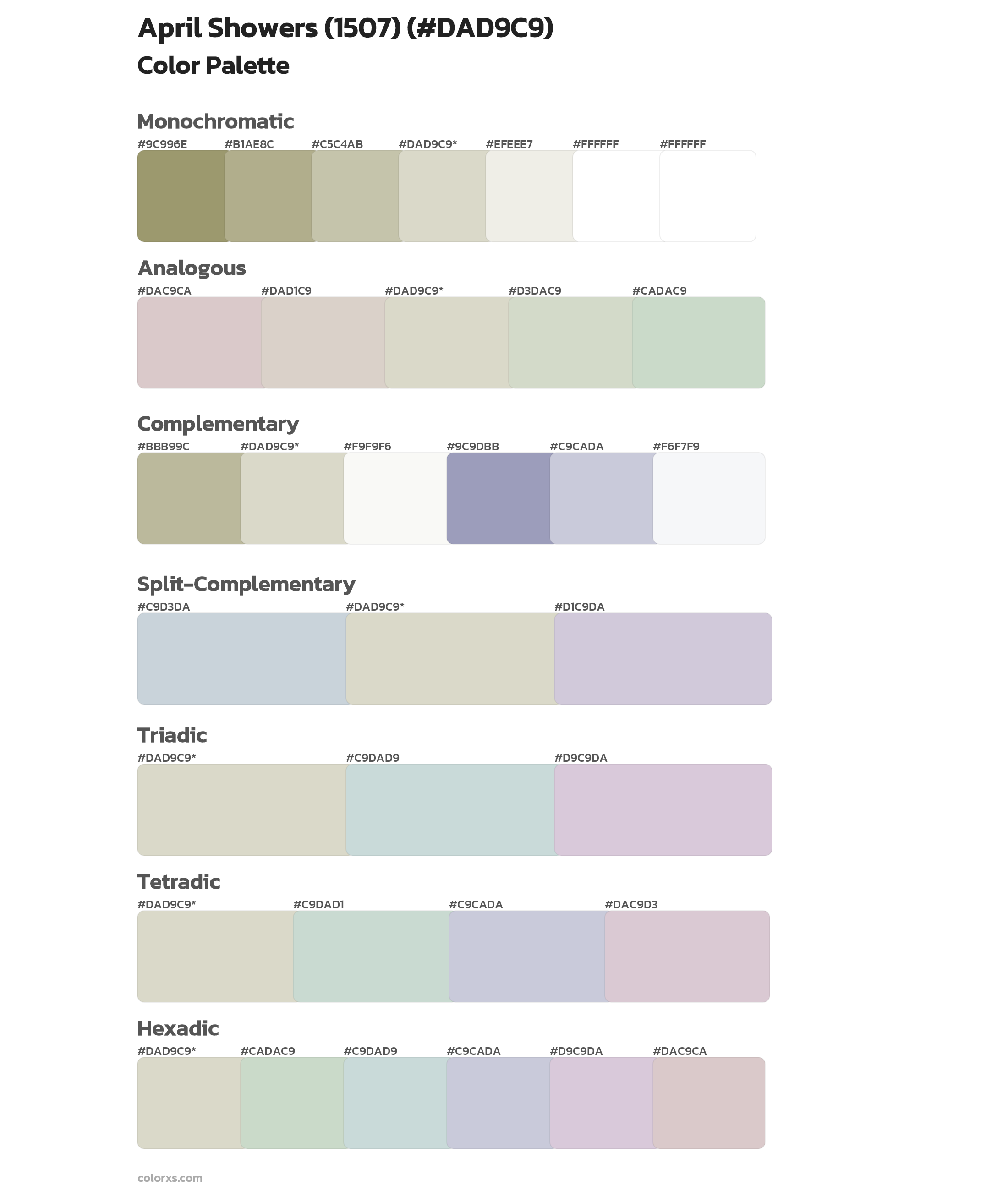 April Showers (1507) Color Scheme Palettes