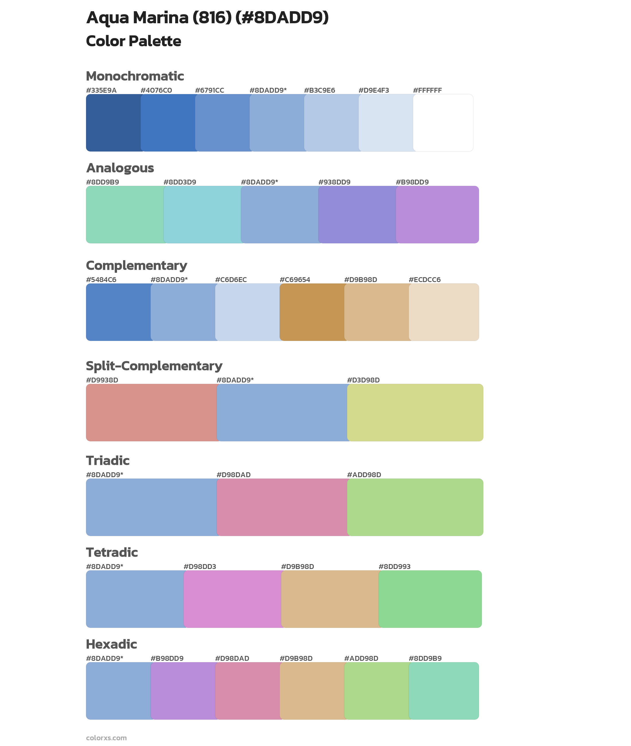 Aqua Marina (816) Color Scheme Palettes