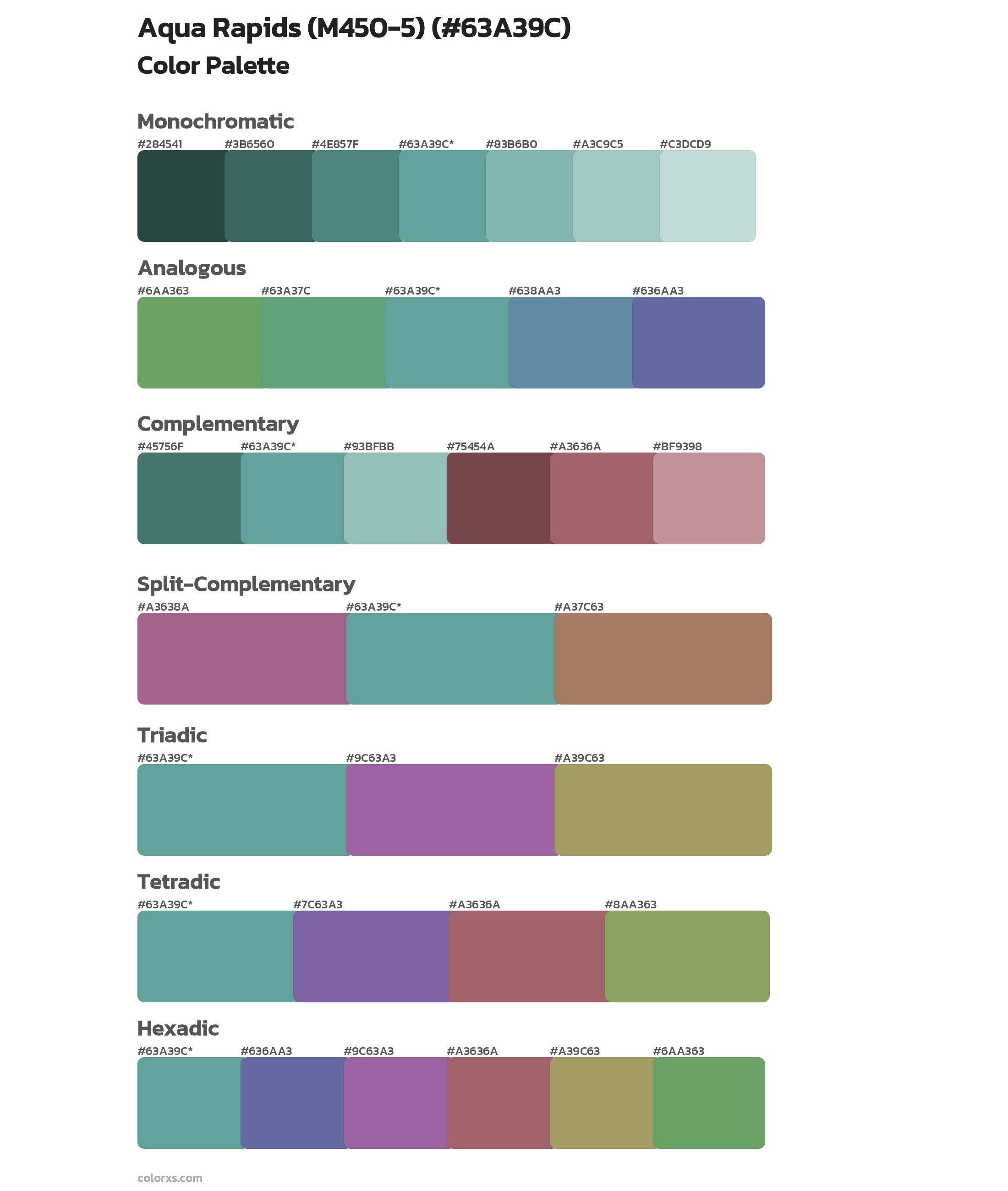 Aqua Rapids (M450-5) Color Scheme Palettes