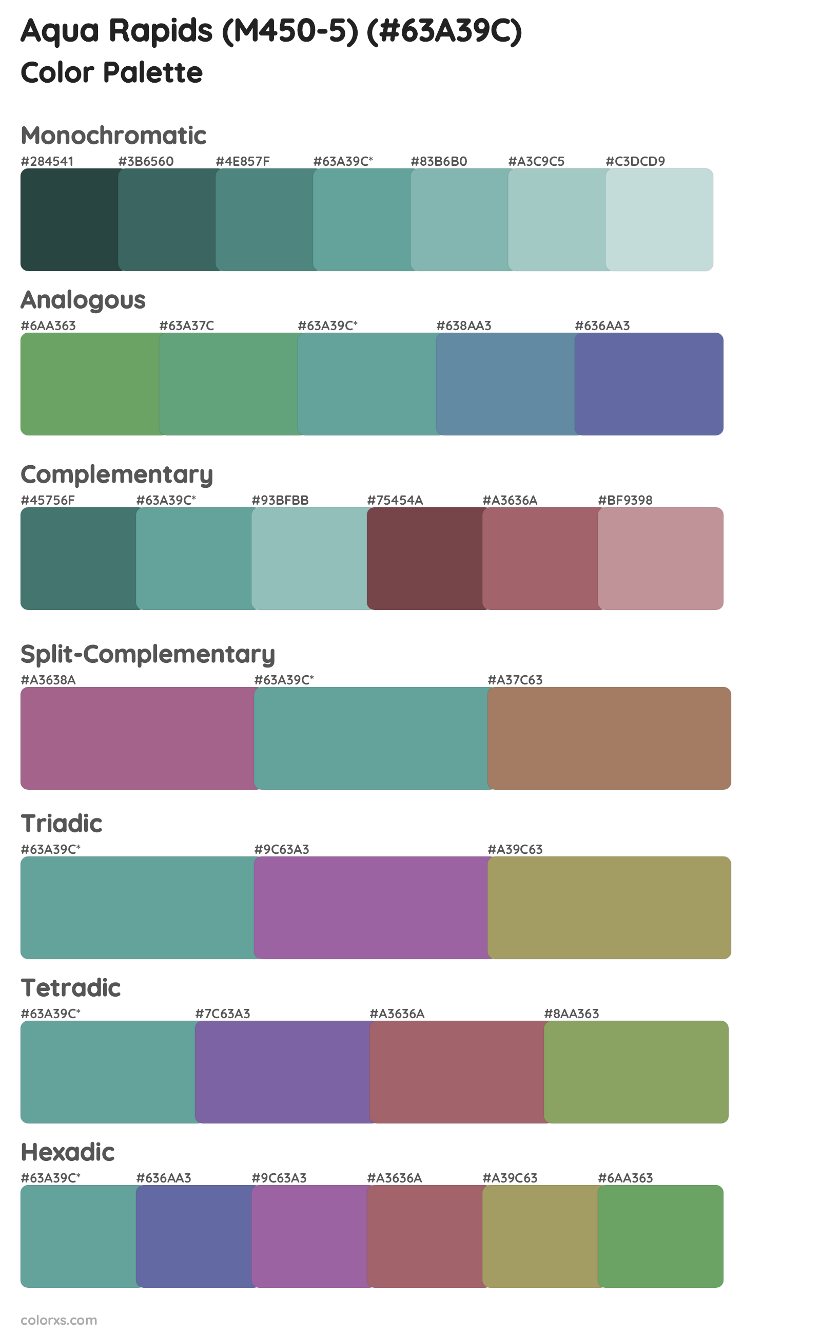 Aqua Rapids (M450-5) Color Scheme Palettes