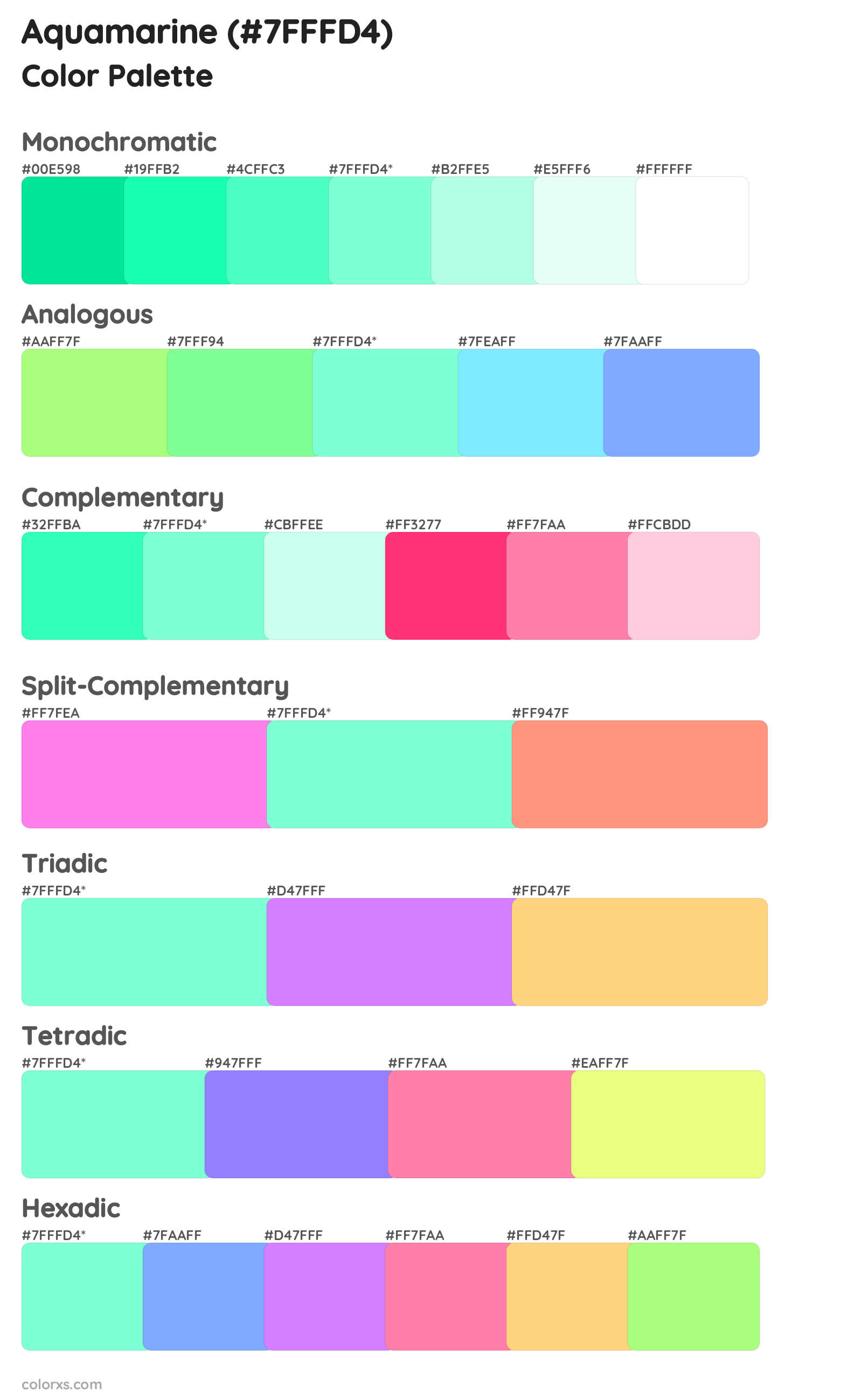 Aquamarine Color Scheme Palettes