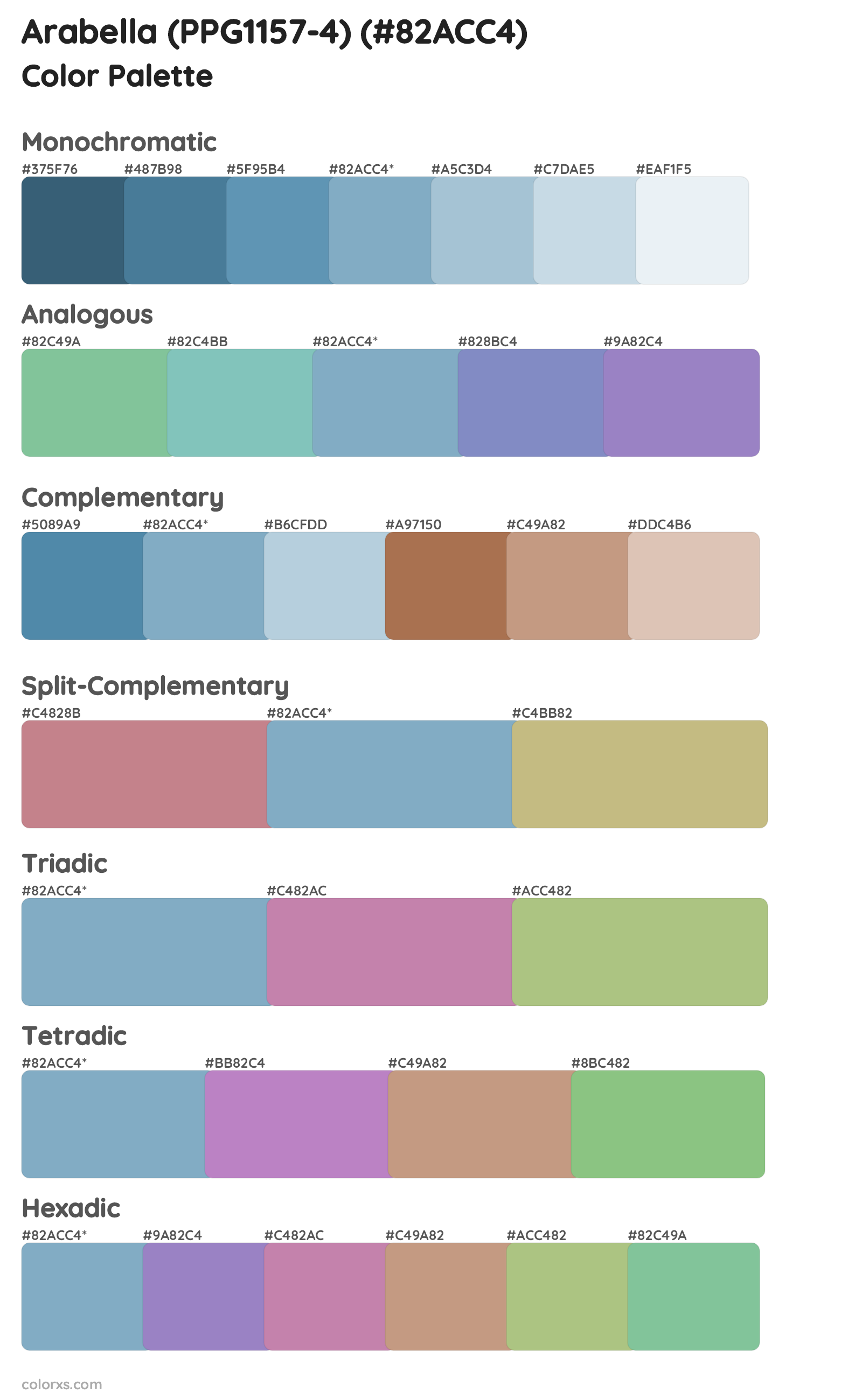 Arabella (PPG1157-4) Color Scheme Palettes
