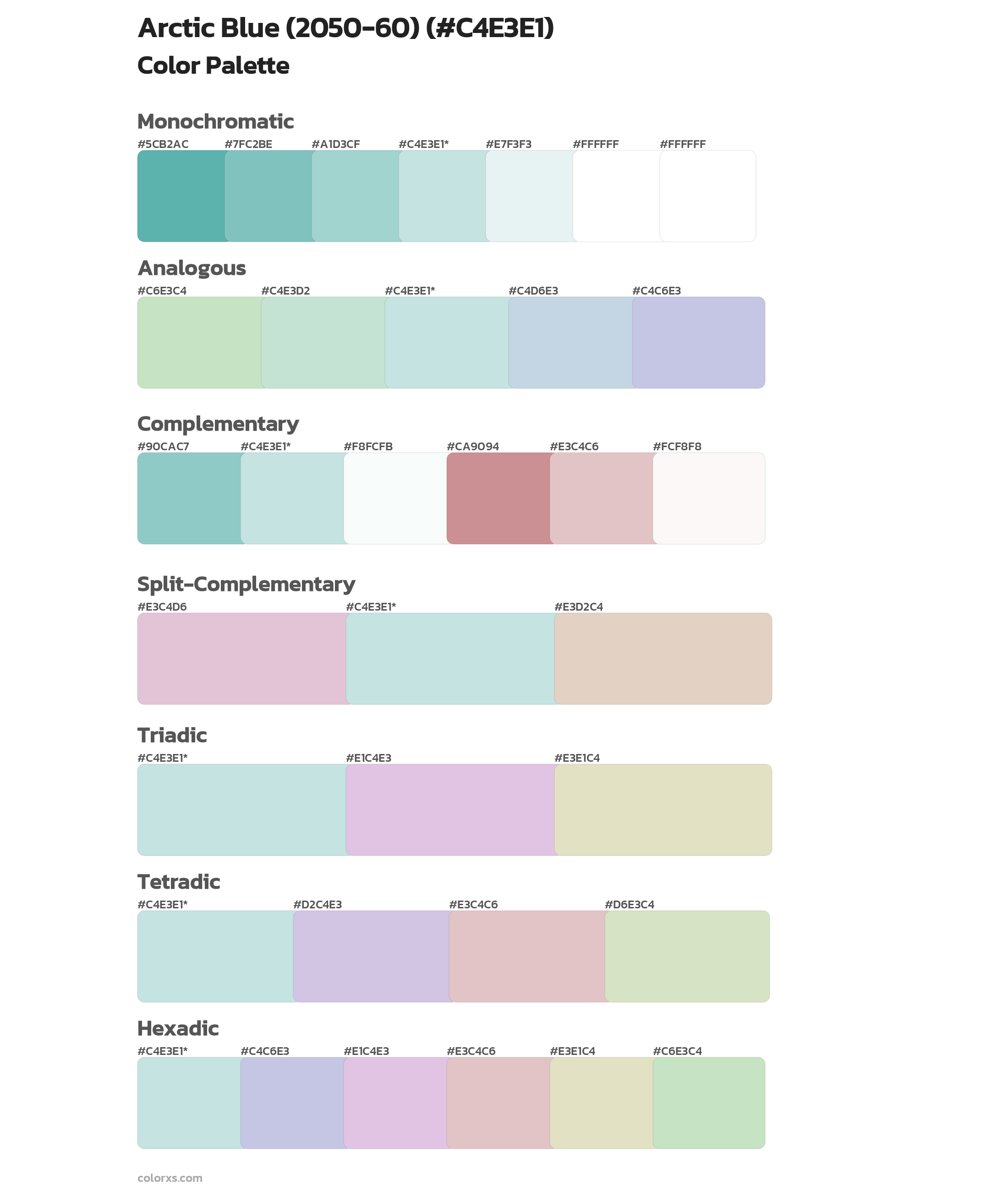 Arctic Blue (2050-60) Color Scheme Palettes