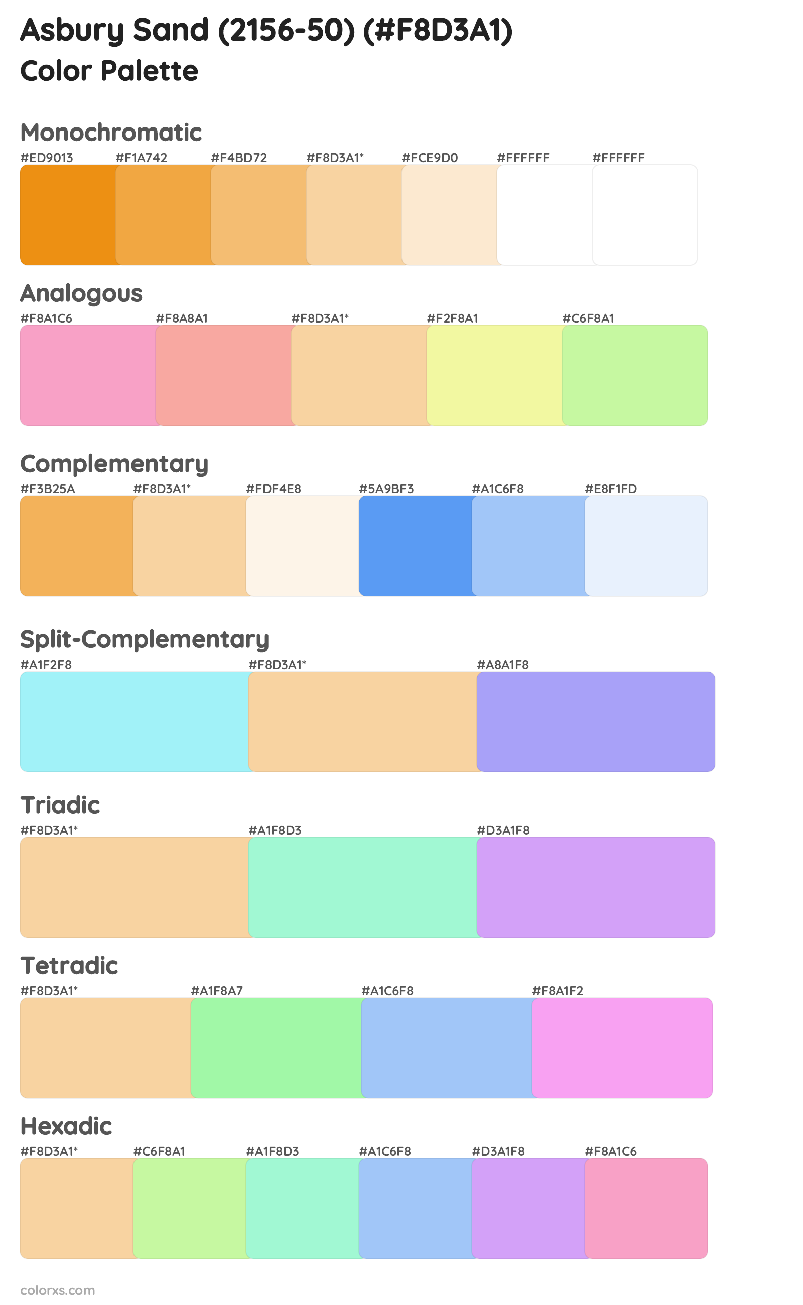 Asbury Sand (2156-50) Color Scheme Palettes
