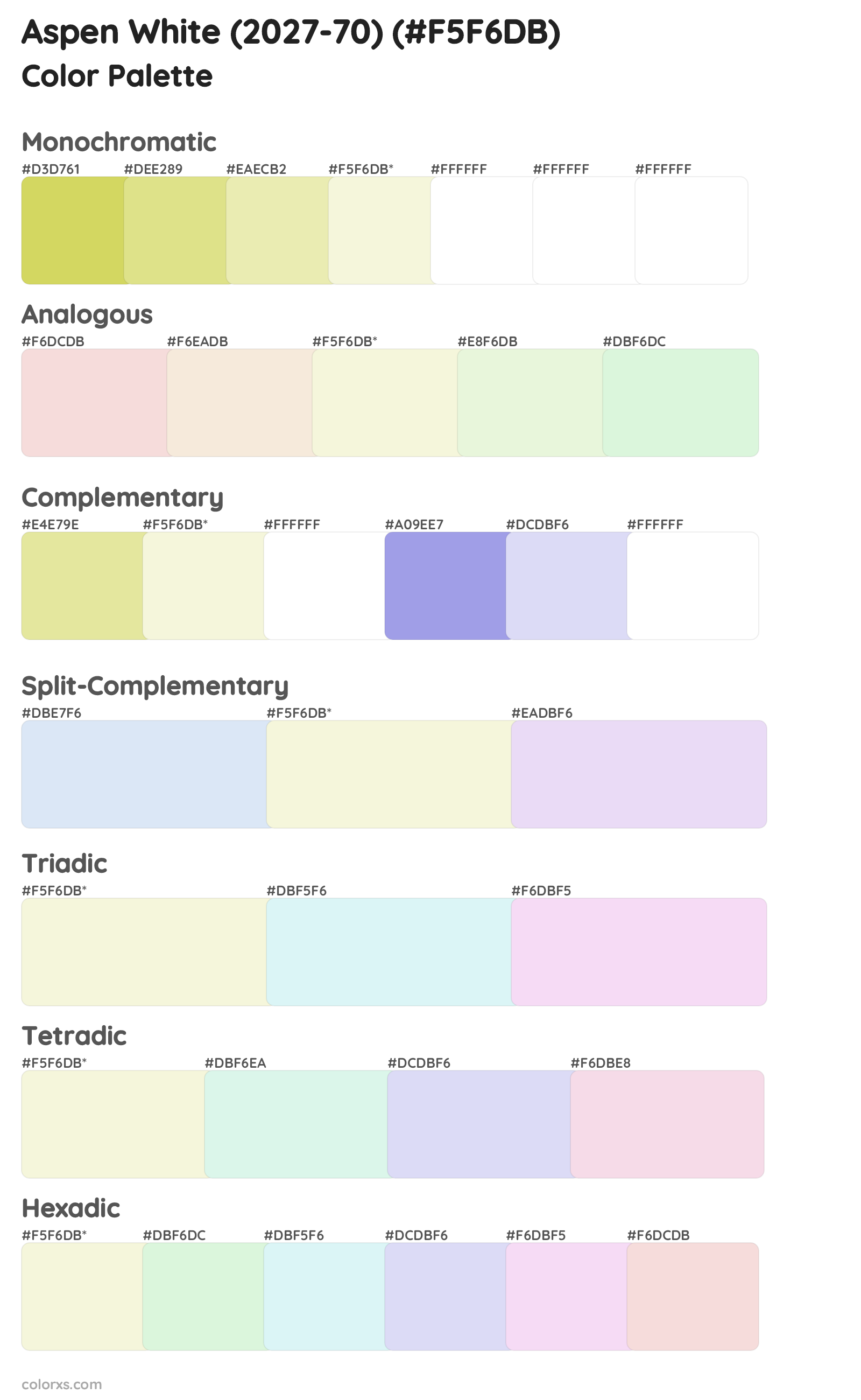 Aspen White (2027-70) Color Scheme Palettes