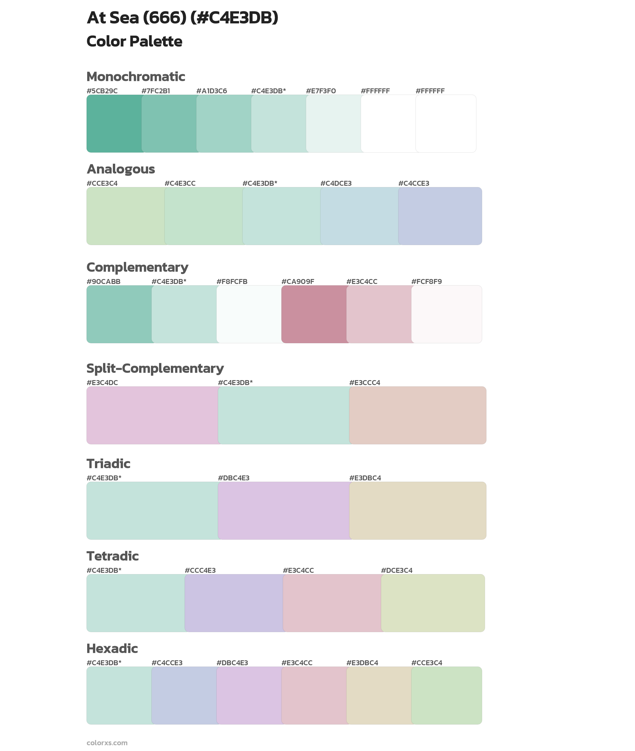 At Sea (666) Color Scheme Palettes