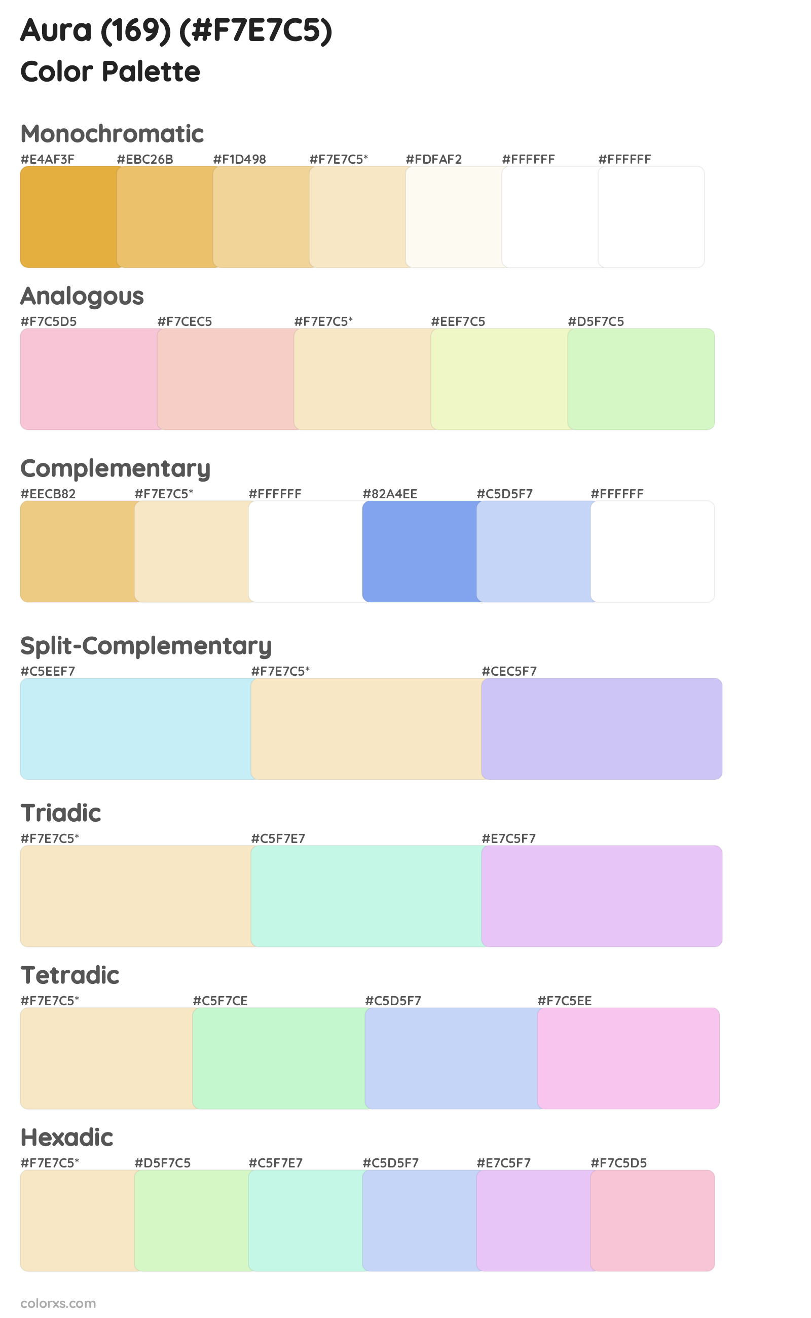 Aura (169) Color Scheme Palettes