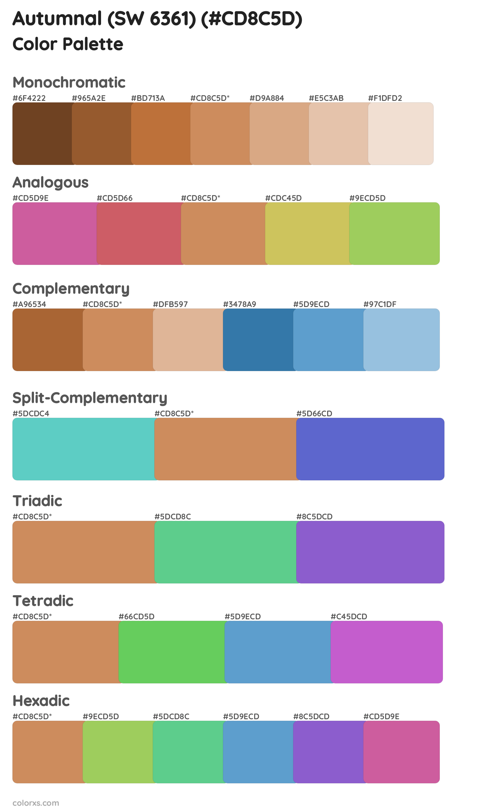 Autumnal (SW 6361) Color Scheme Palettes