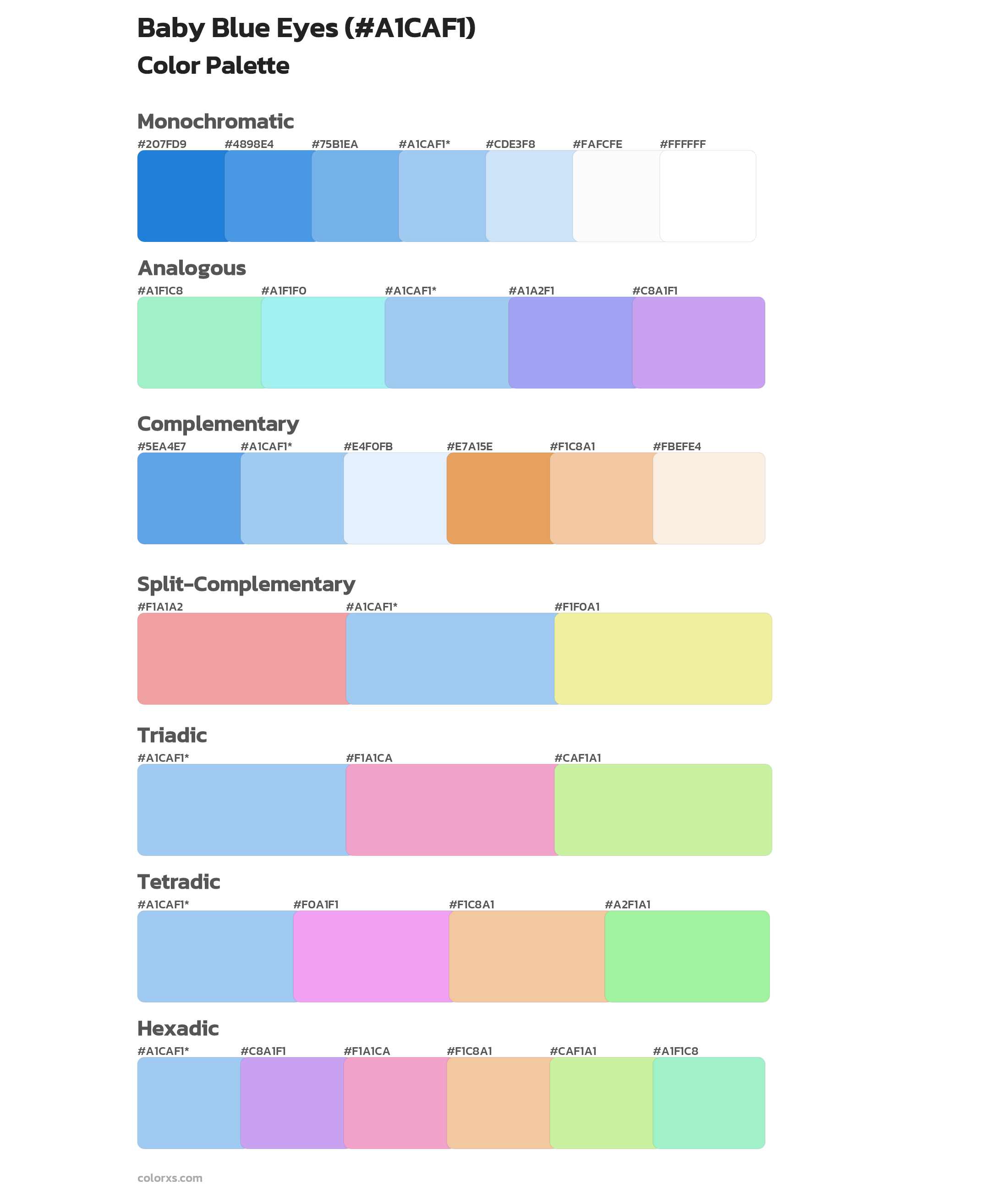 Baby Blue Eyes Color Scheme Palettes