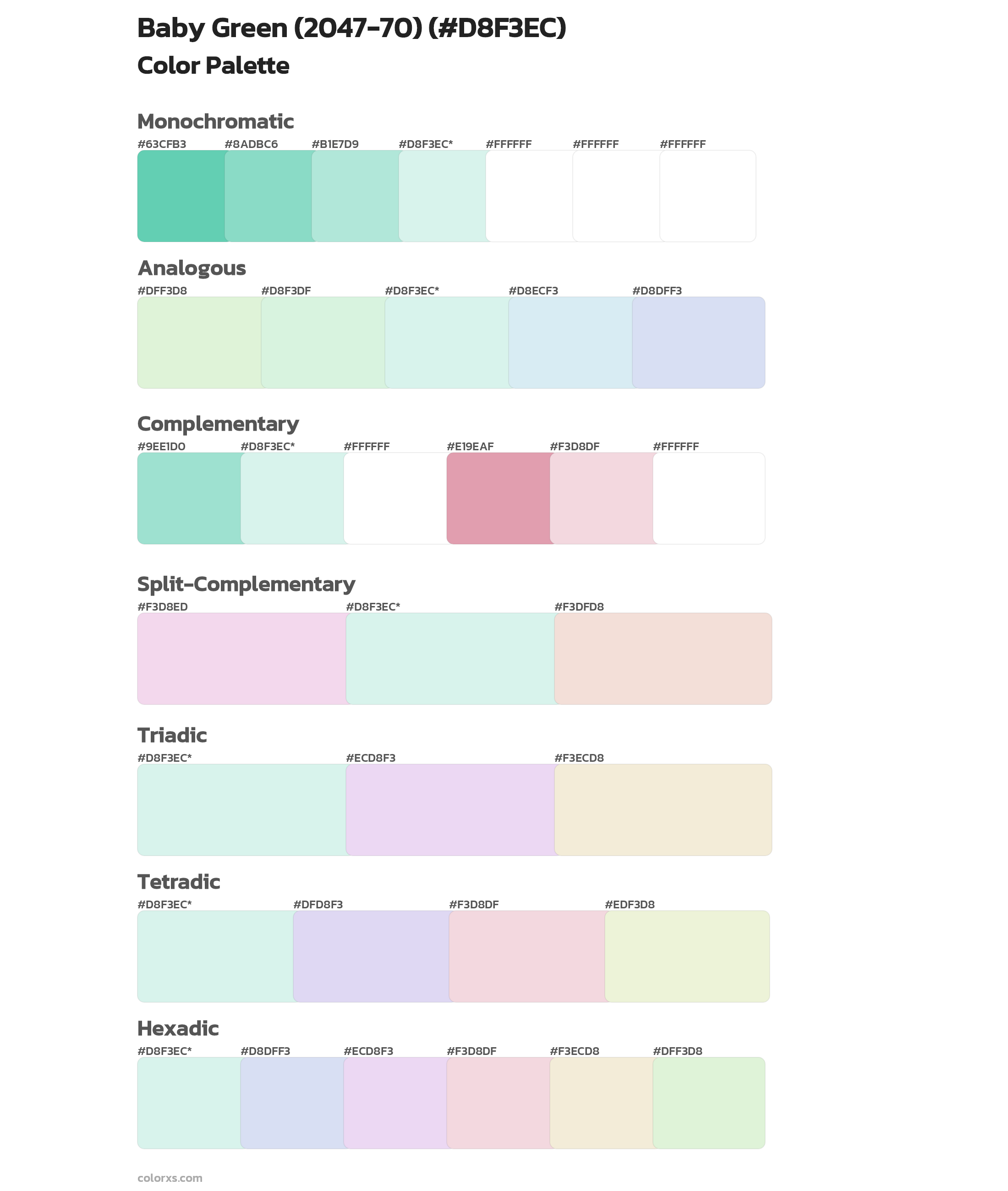 Baby Green (2047-70) Color Scheme Palettes