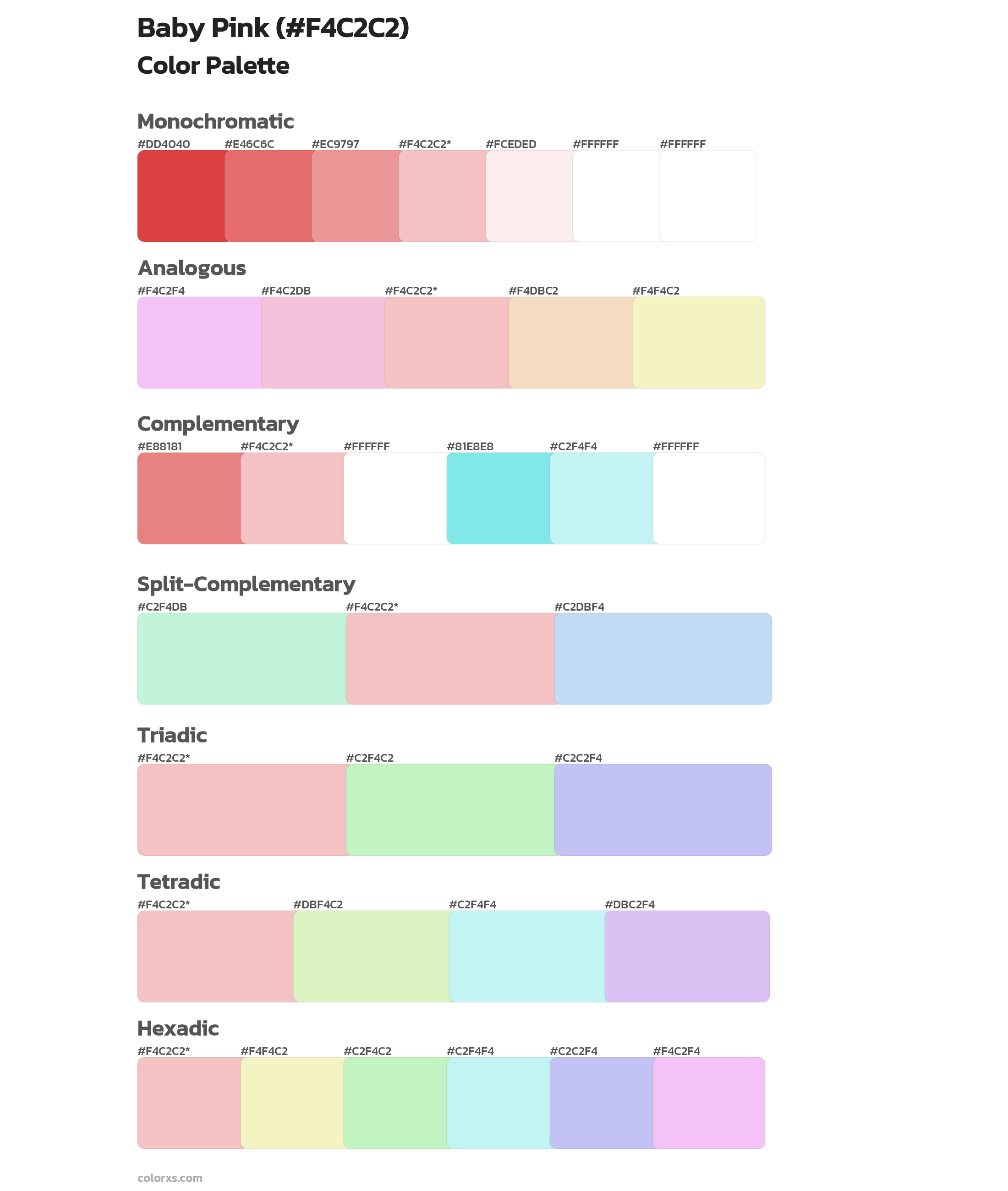 Baby Pink Color Scheme Palettes