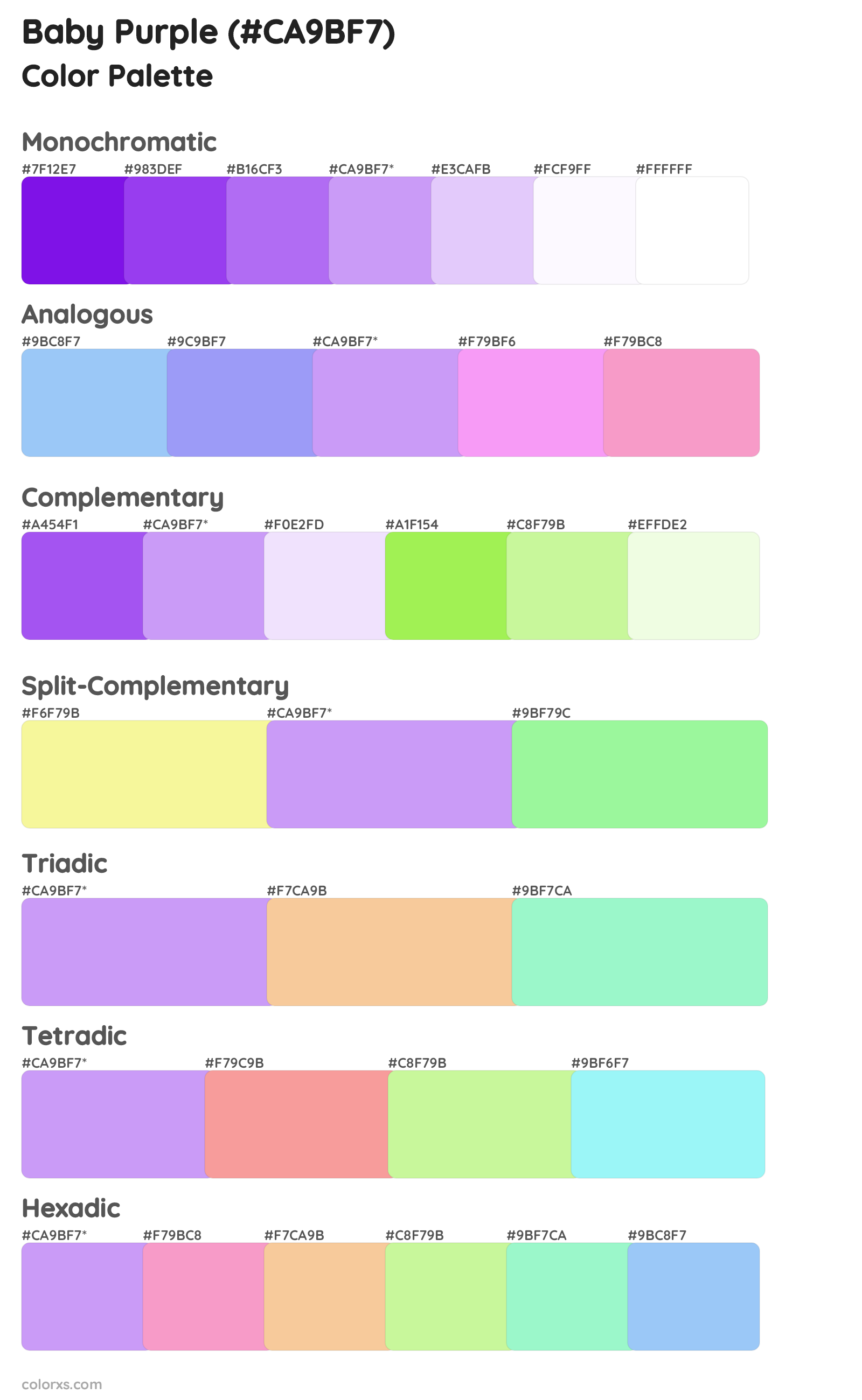 Baby Purple Color Scheme Palettes