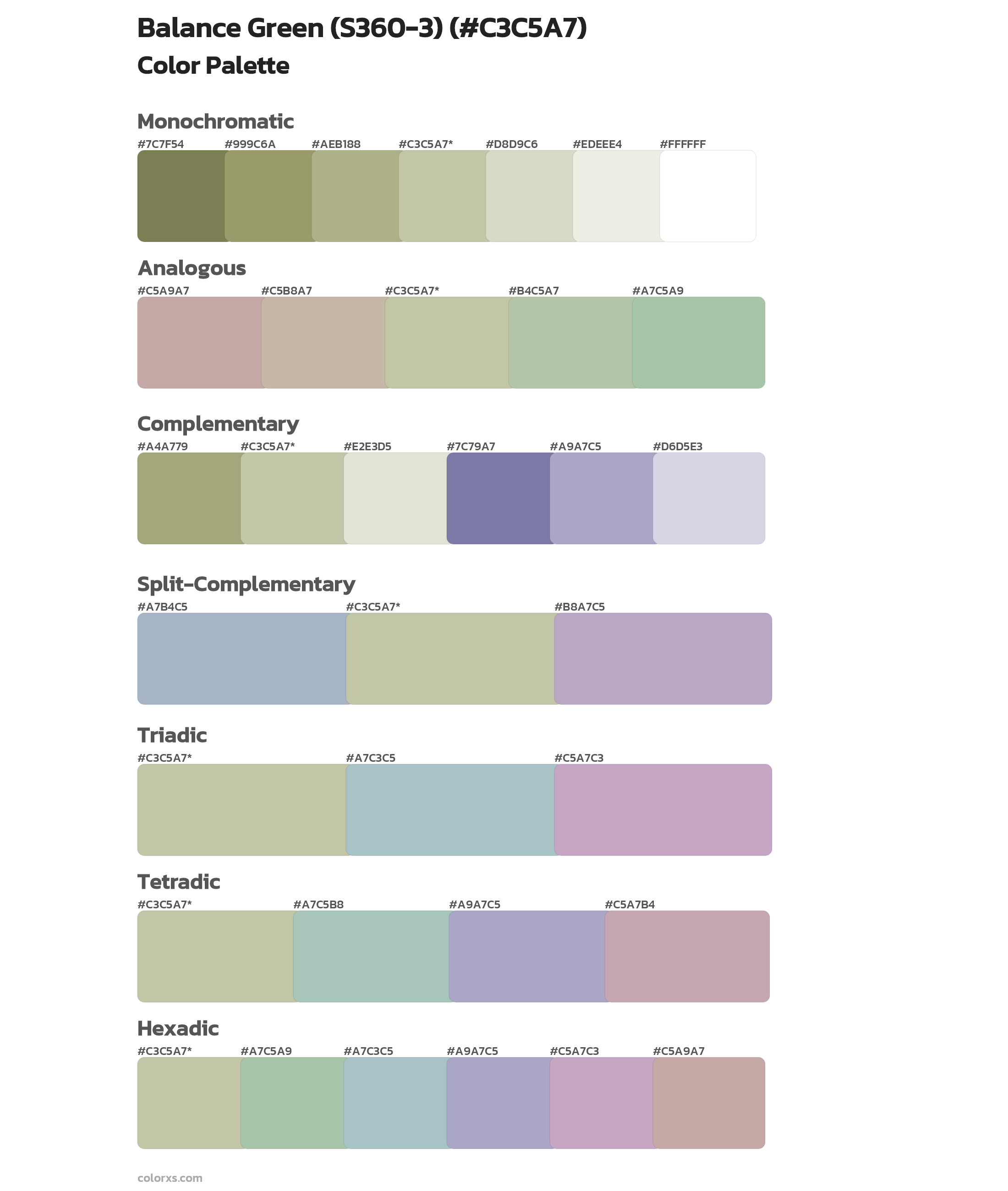 Balance Green (S360-3) Color Scheme Palettes