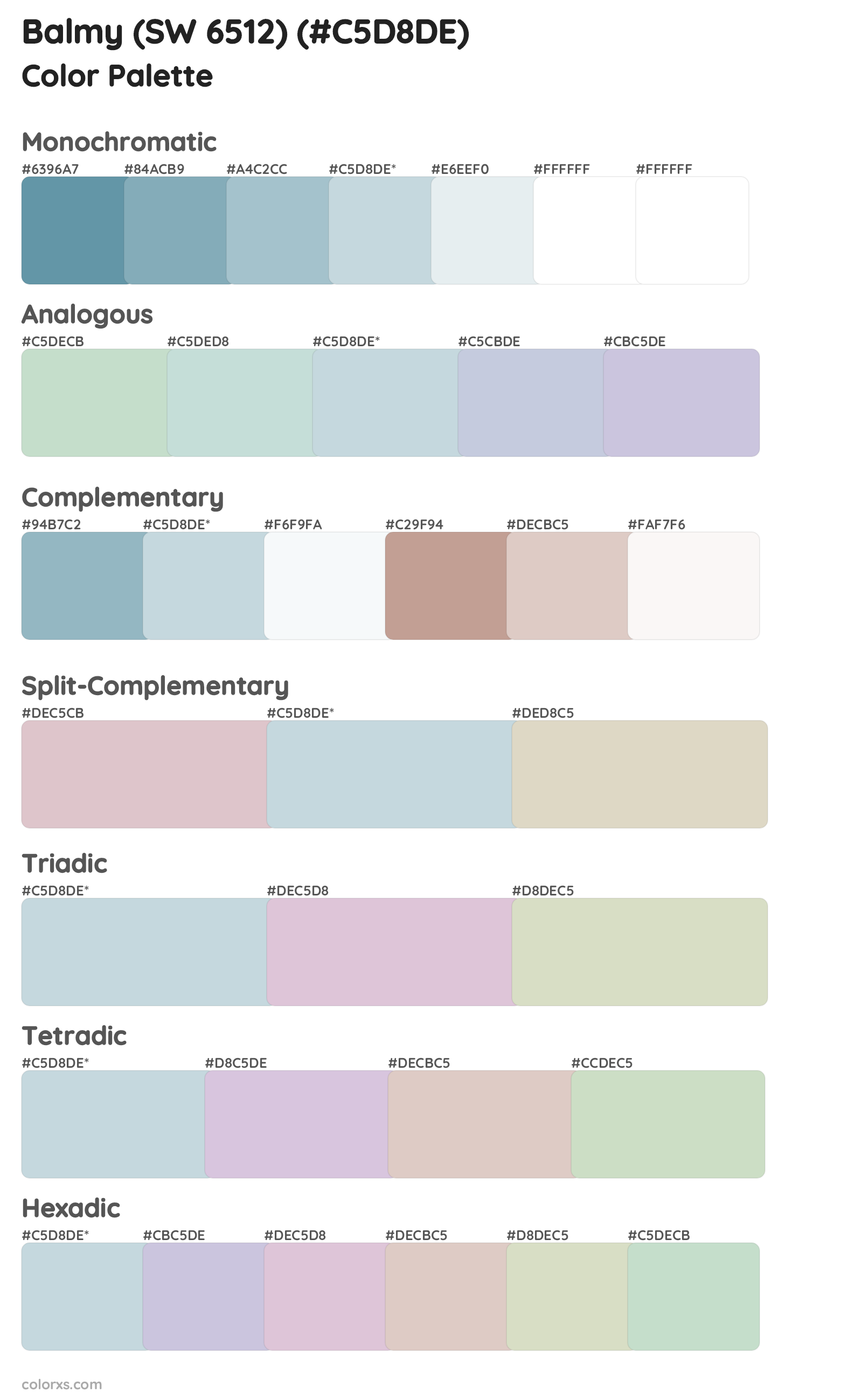 Balmy (SW 6512) Color Scheme Palettes