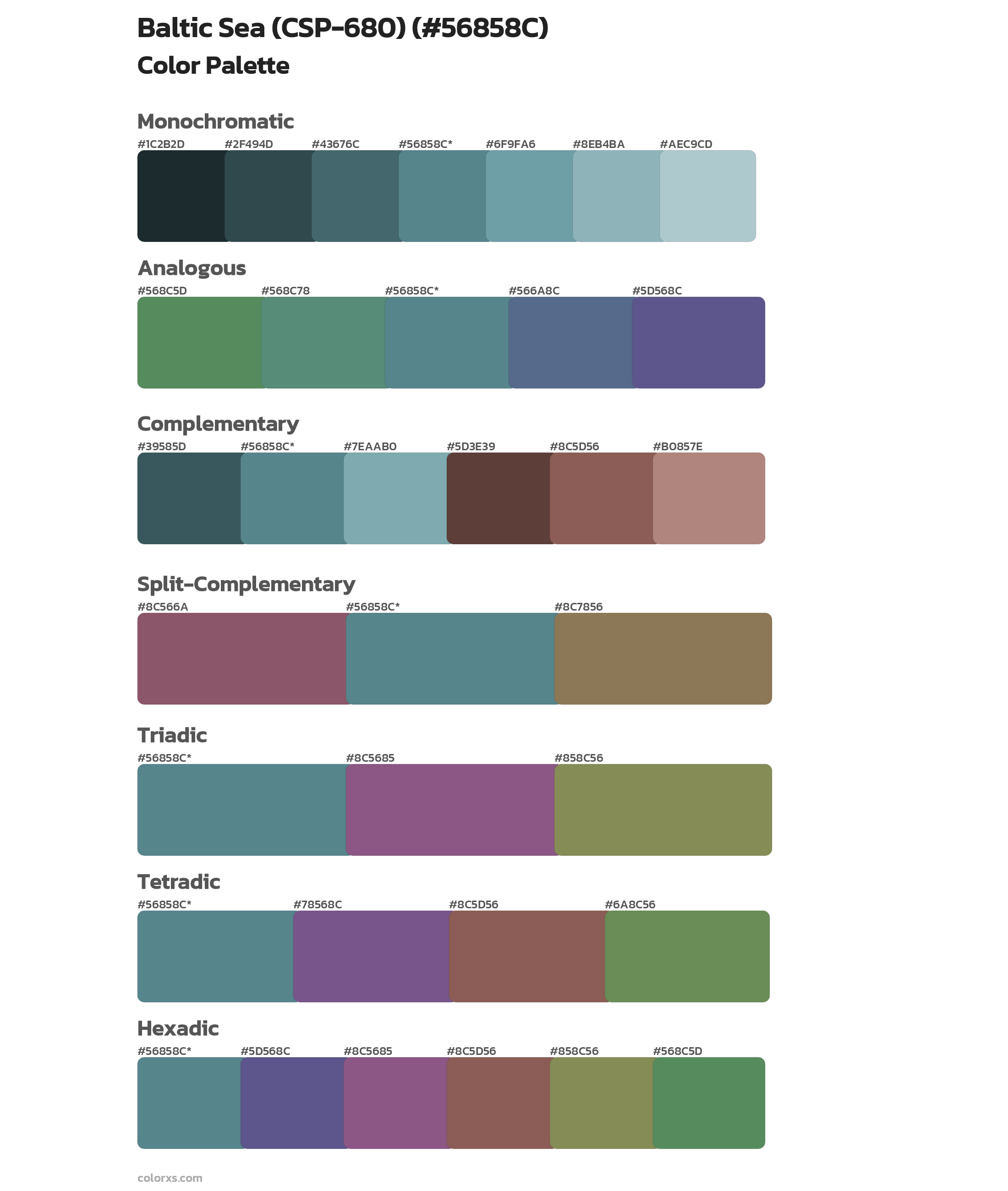 Baltic Sea (CSP-680) Color Scheme Palettes