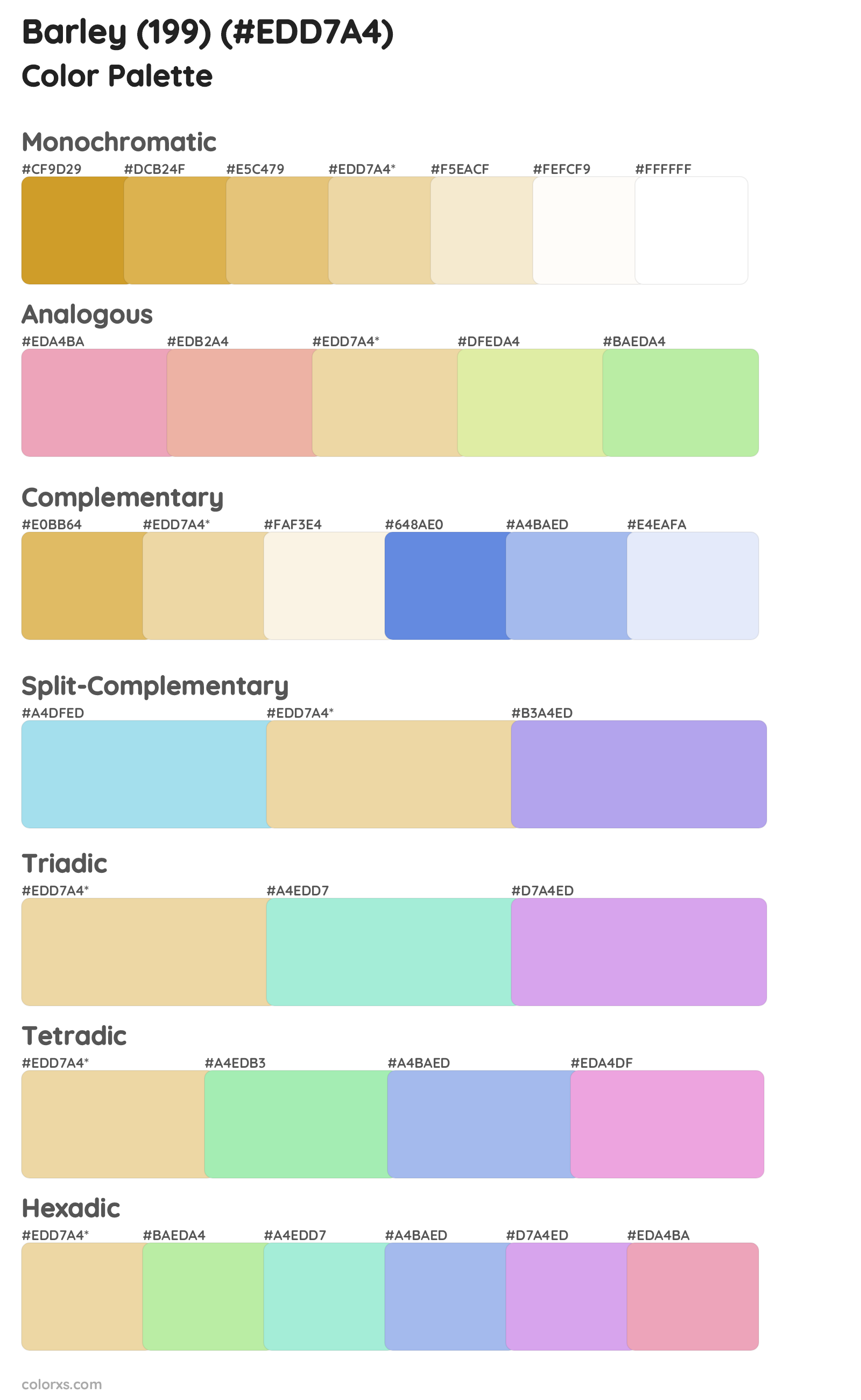 Barley (199) Color Scheme Palettes