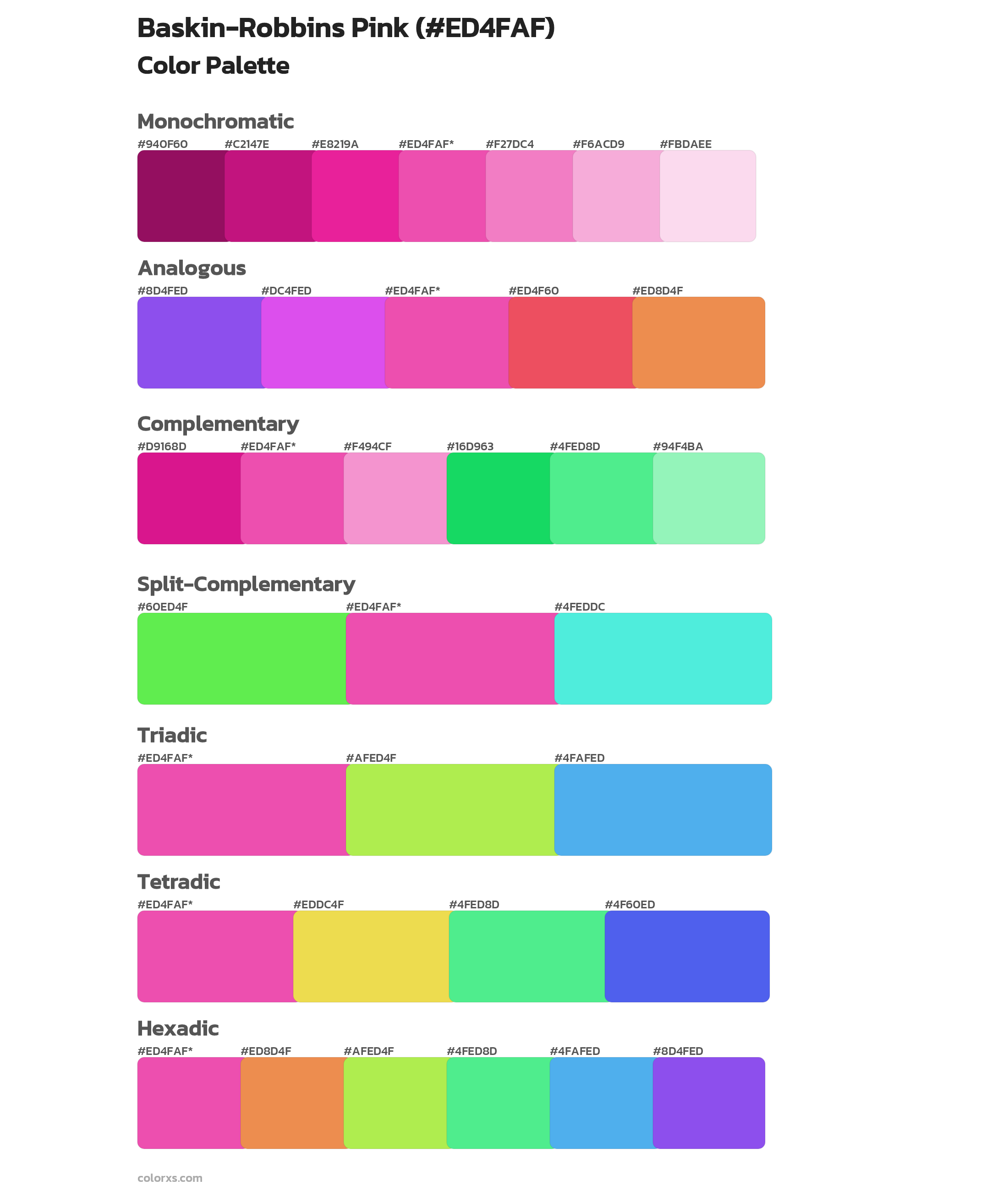 Baskin-Robbins Pink Color Scheme Palettes