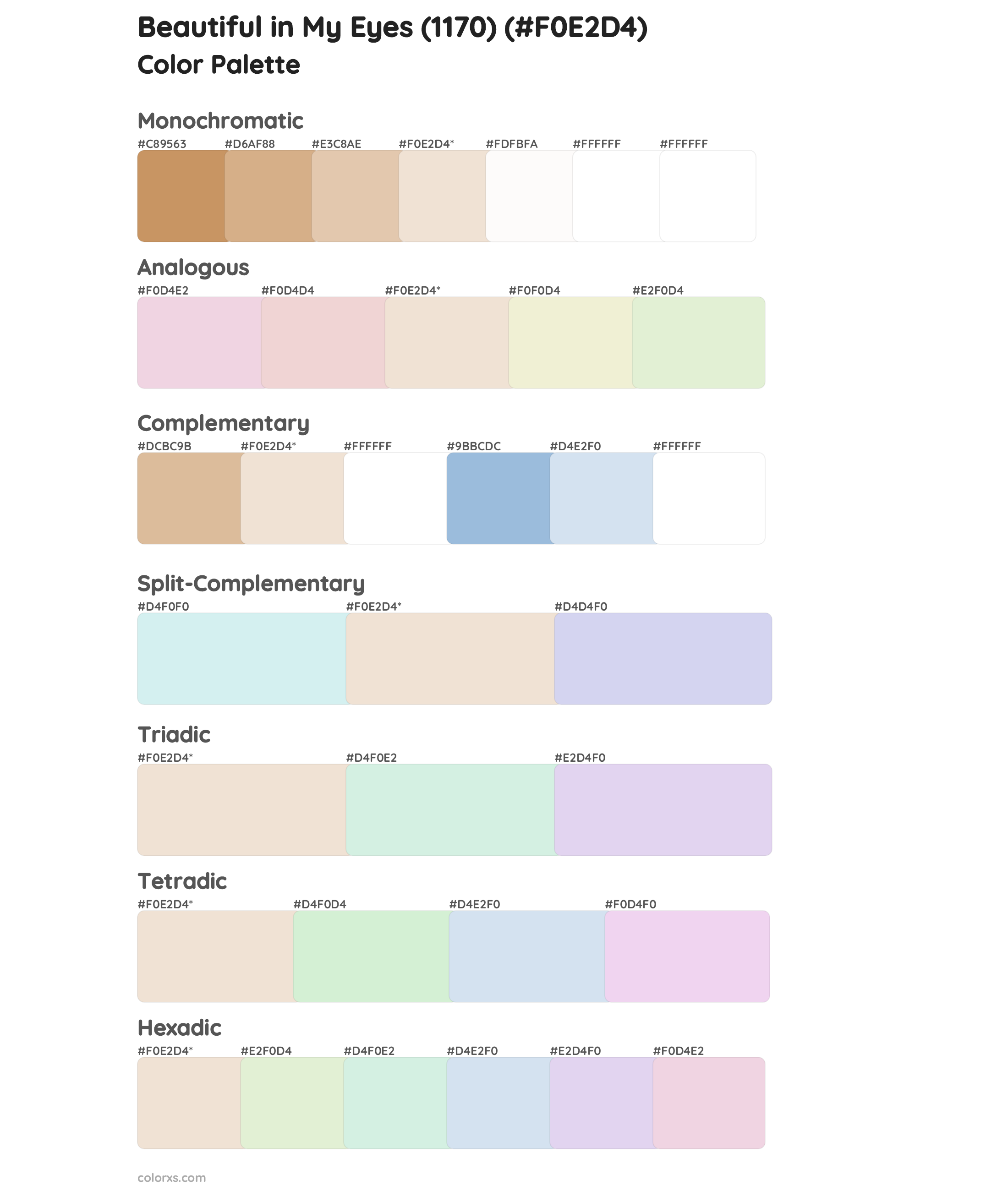 Beautiful in My Eyes (1170) Color Scheme Palettes