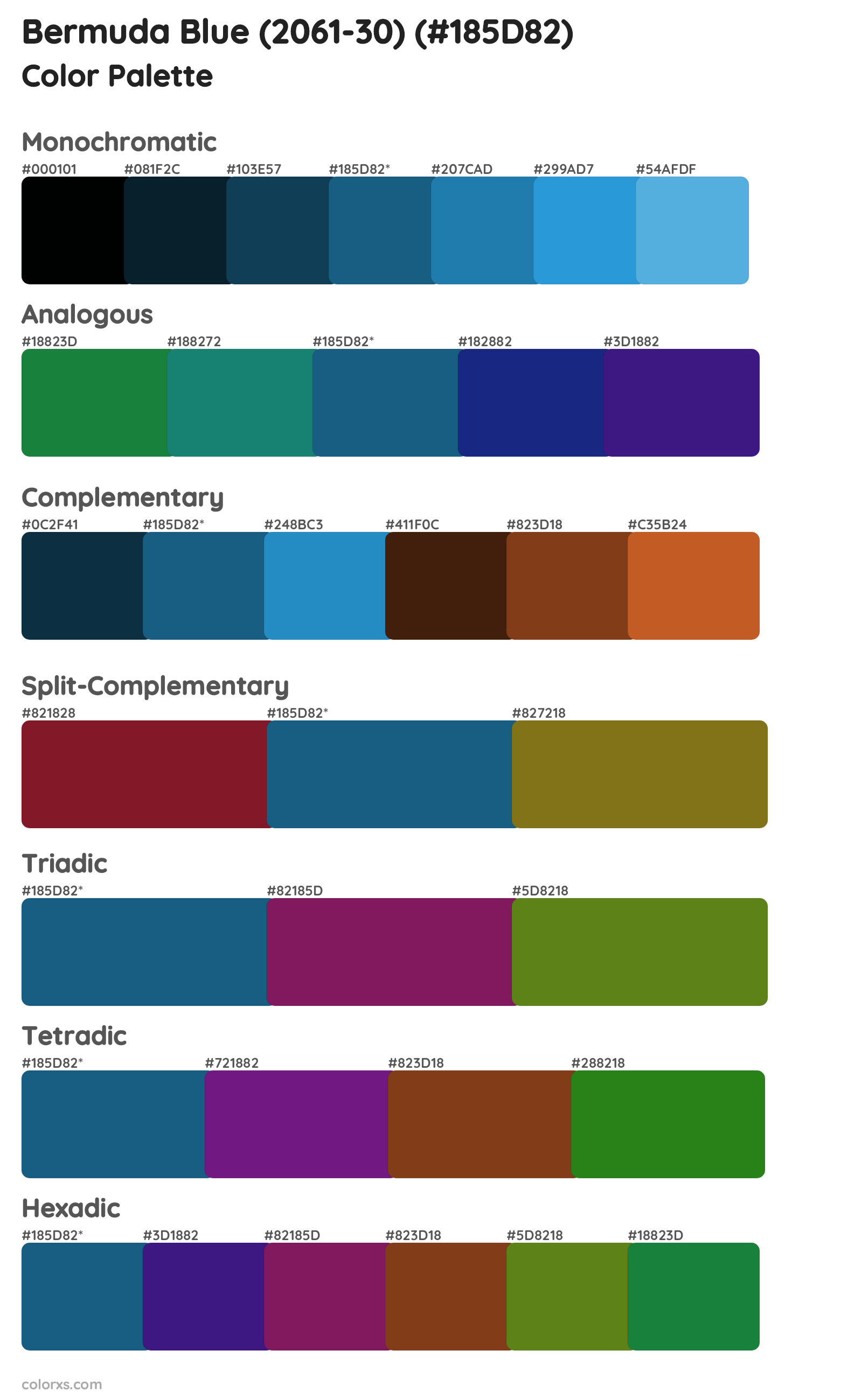 Bermuda Blue (2061-30) Color Scheme Palettes