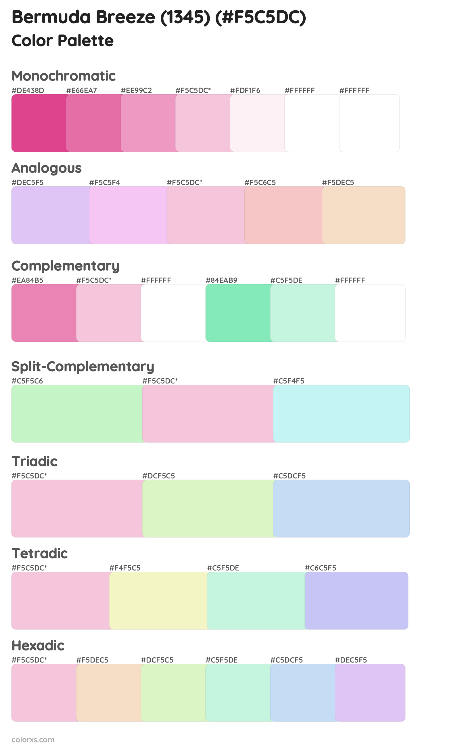Bermuda Breeze (1345) Color Scheme Palettes