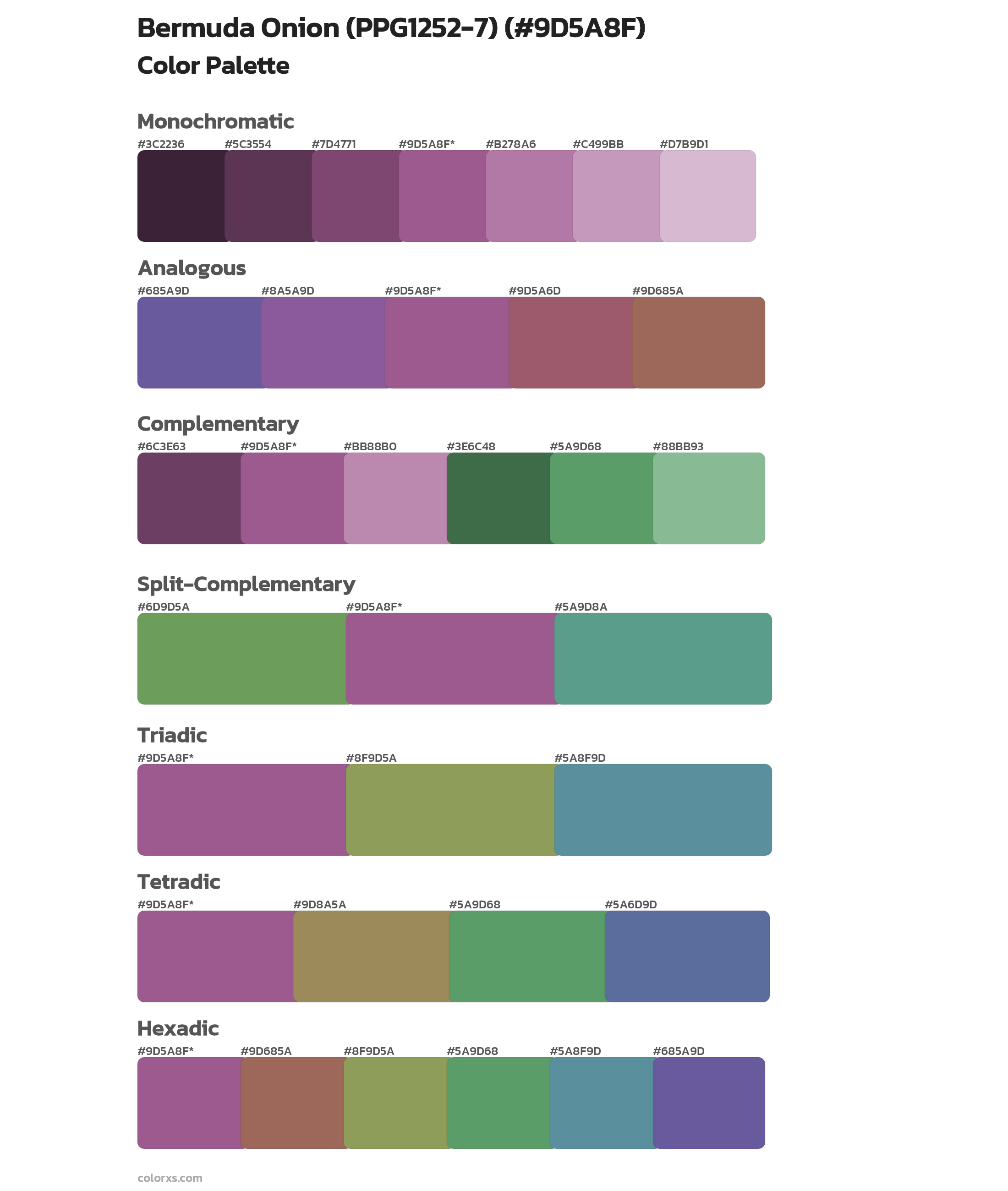 Bermuda Onion (PPG1252-7) Color Scheme Palettes
