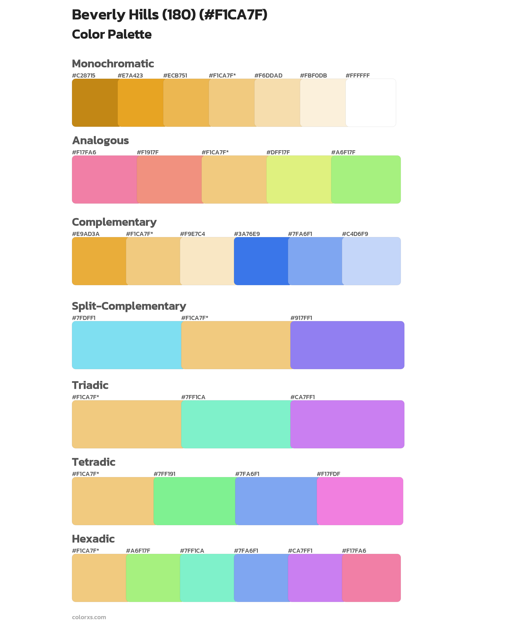 Beverly Hills (180) Color Scheme Palettes